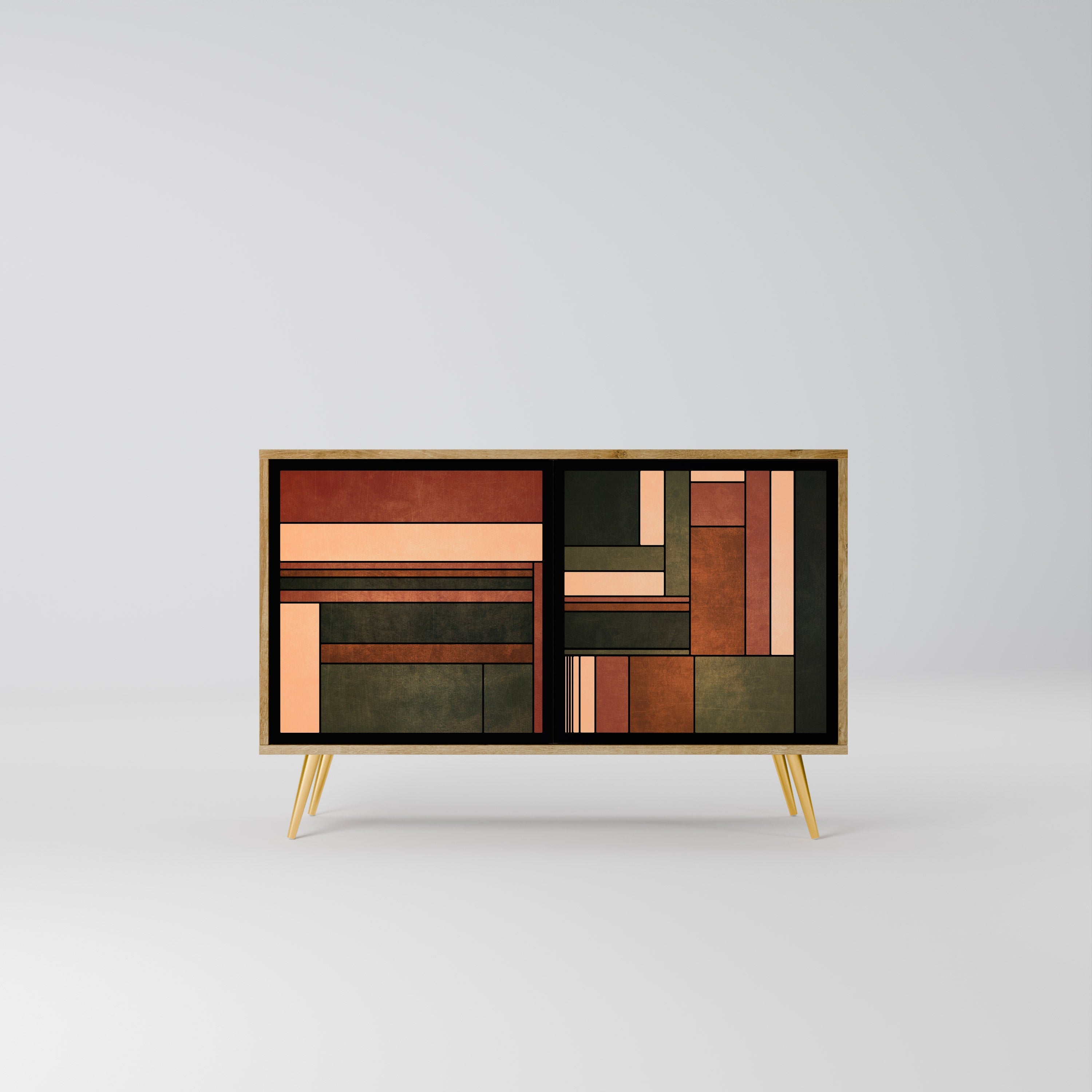 FIGURES OF NATURE Sideboard mit 2 Türen in Eichenoptik