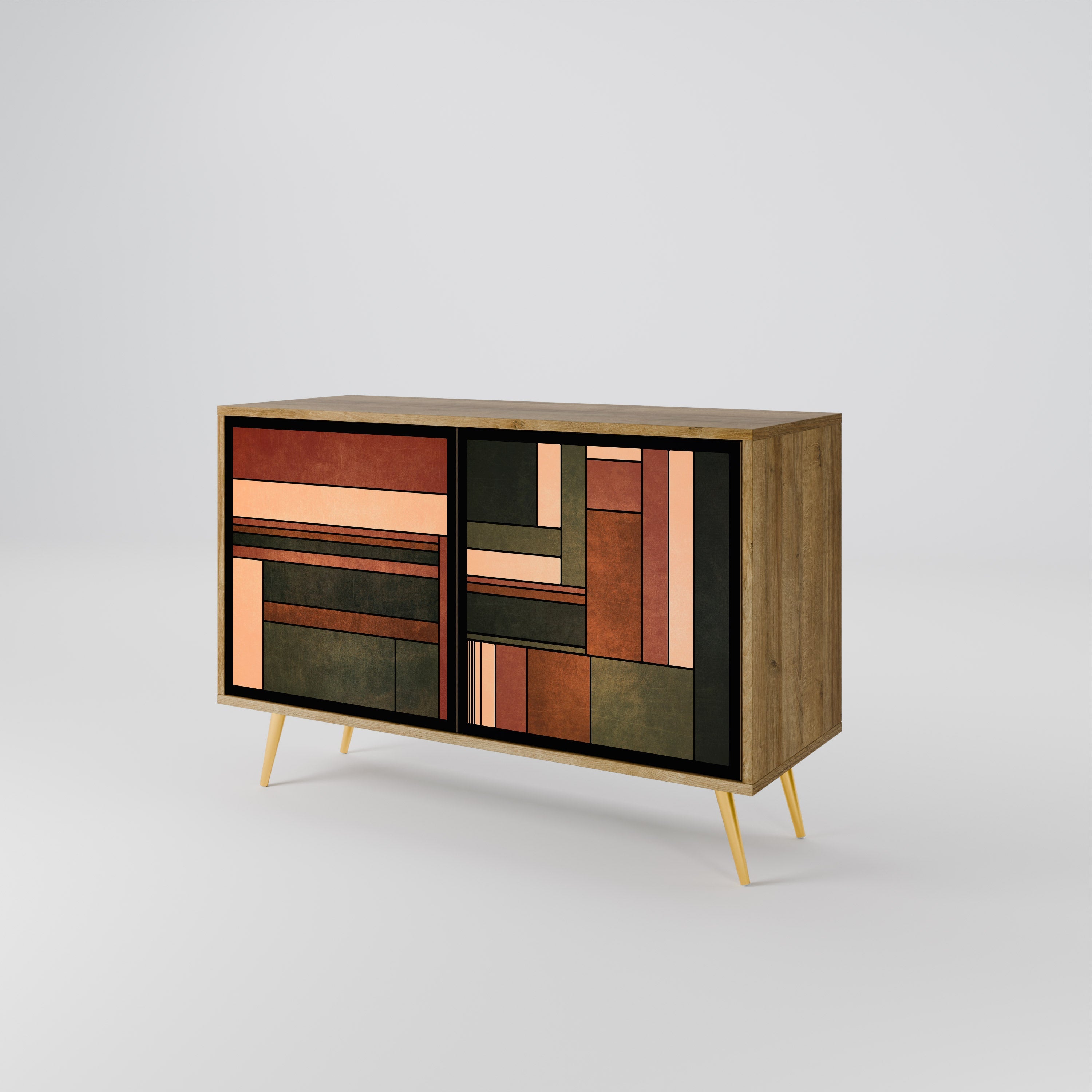 FIGURES OF NATURE Sideboard mit 2 Türen in Eichenoptik