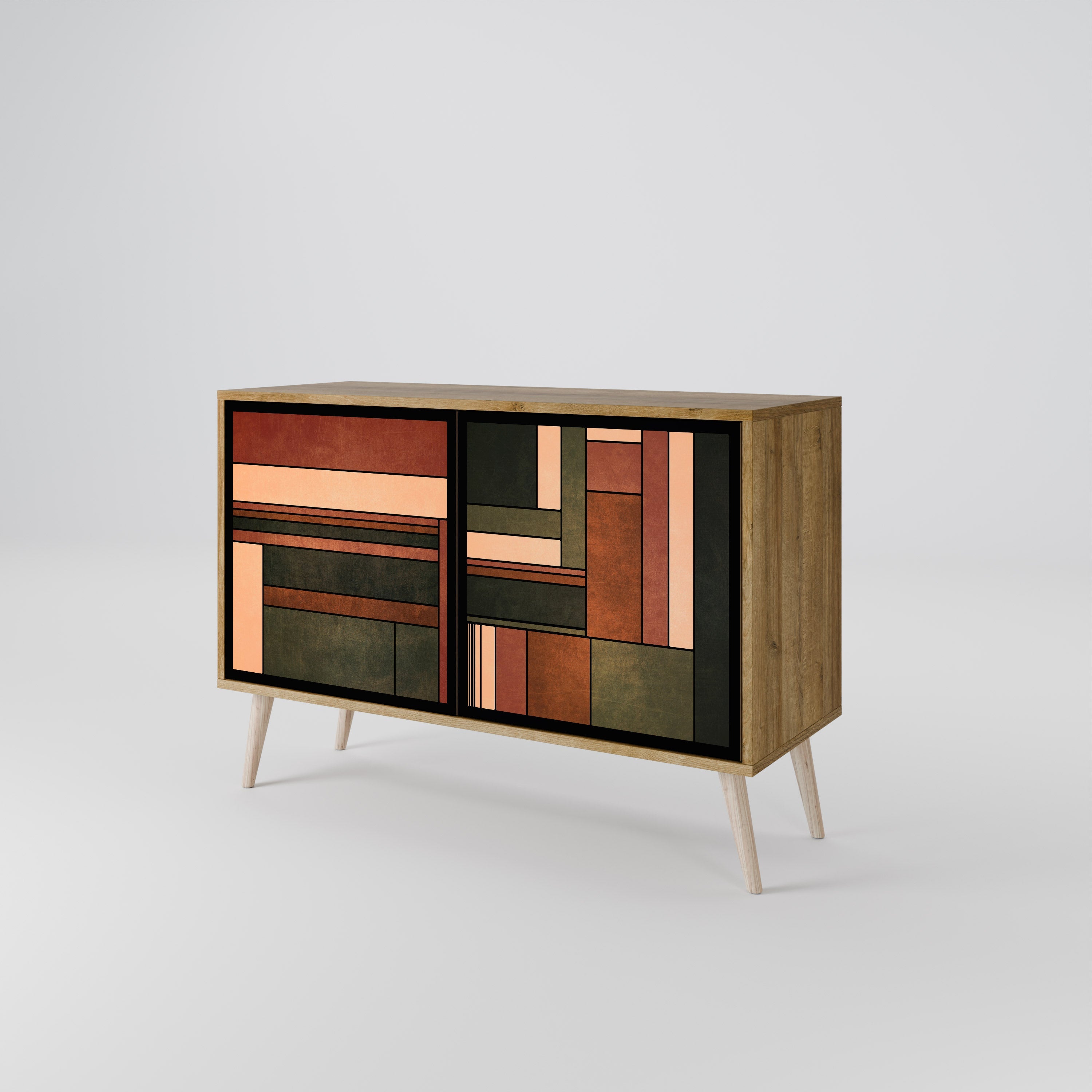 FIGURES OF NATURE Sideboard mit 2 Türen in Eichenoptik