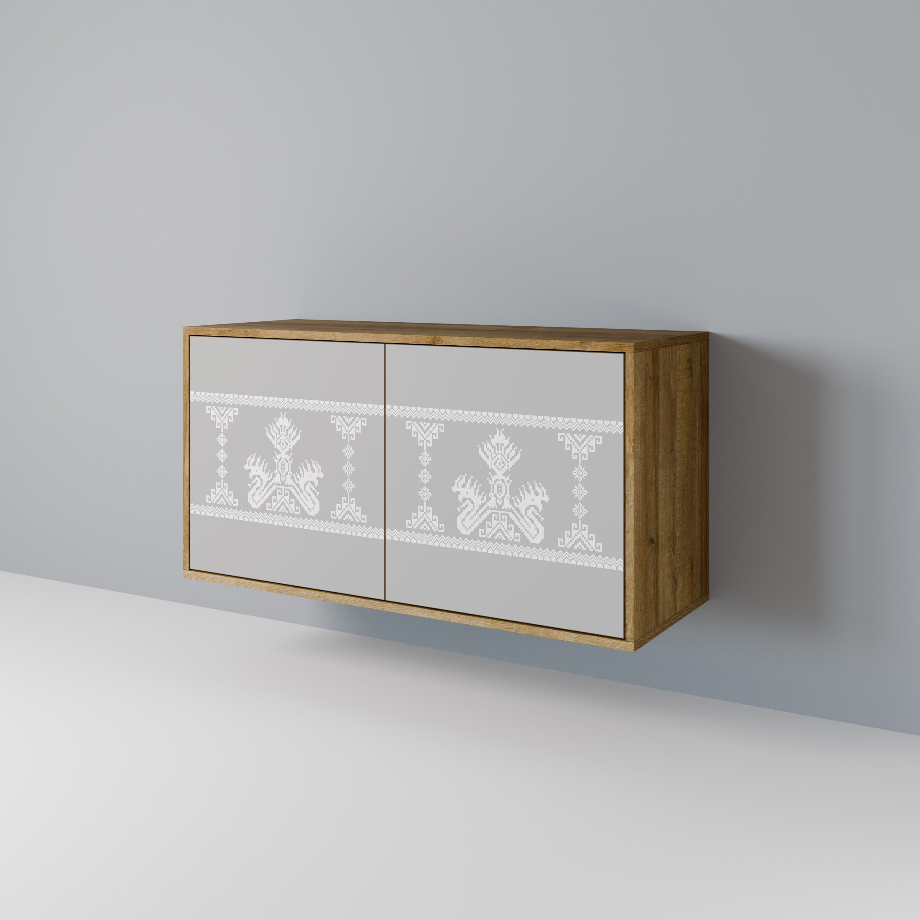 THAI GRAY Sideboard mit 2 Türen in Eichenoptik