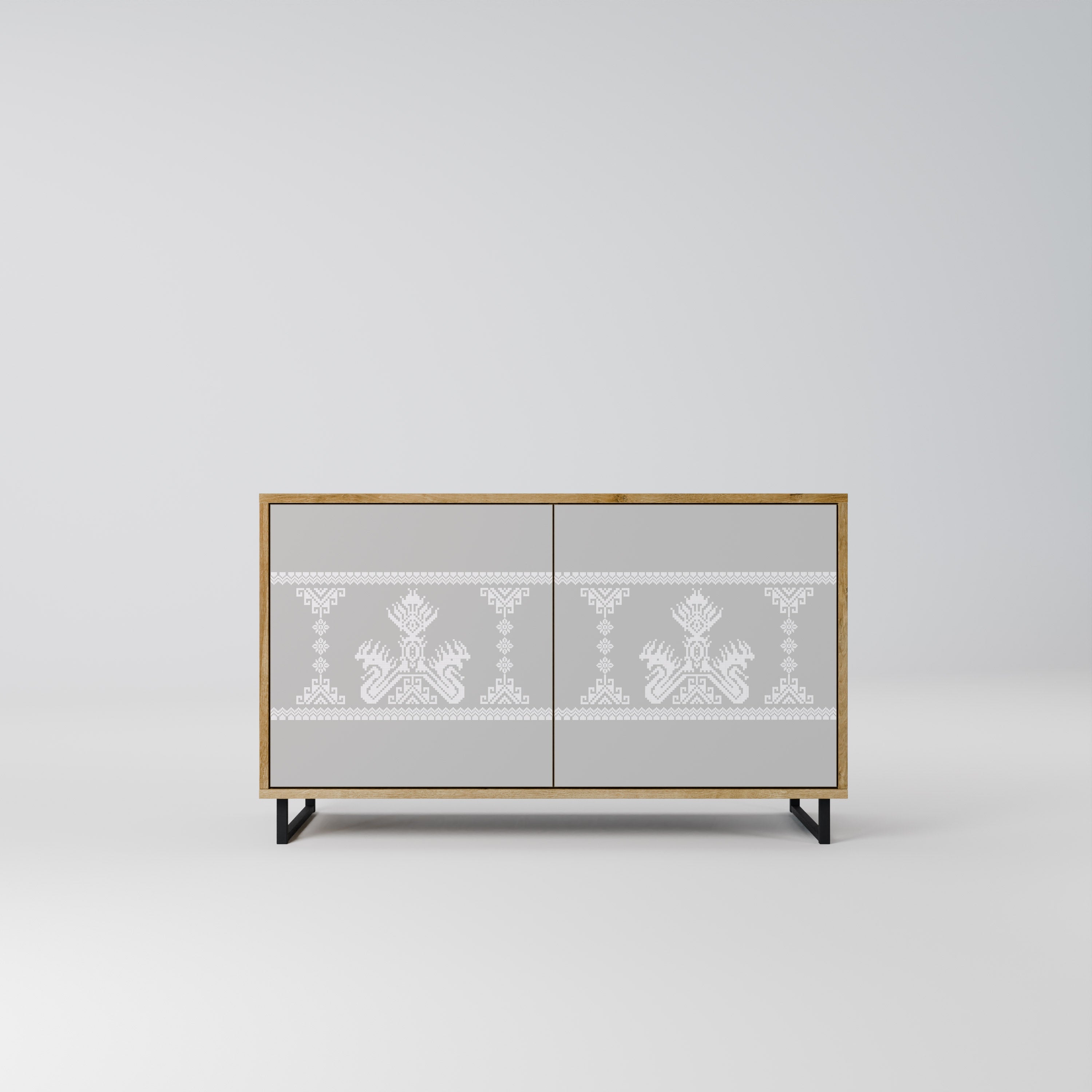THAI GRAY Sideboard mit 2 Türen in Eichenoptik