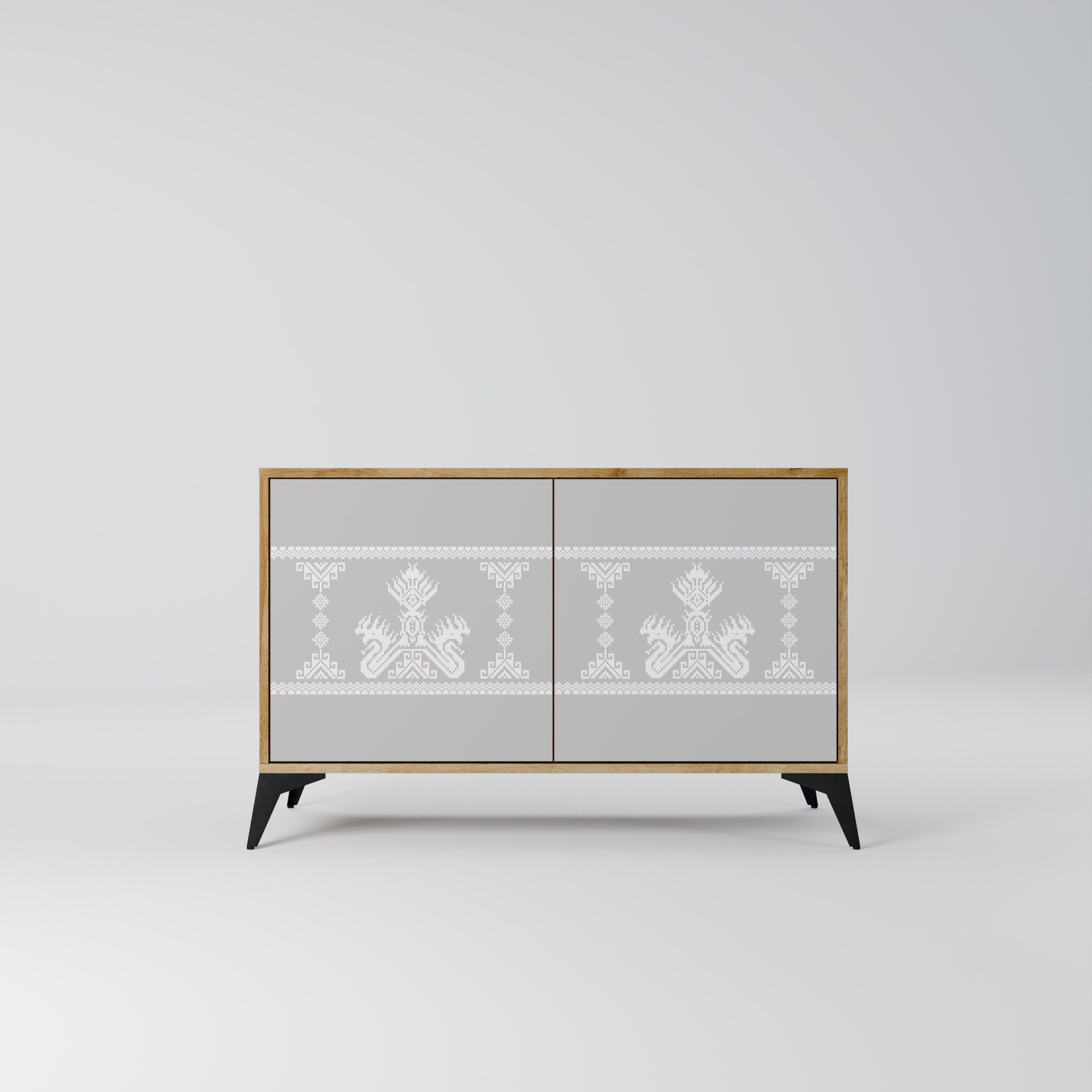 THAI GRAY Sideboard mit 2 Türen in Eichenoptik