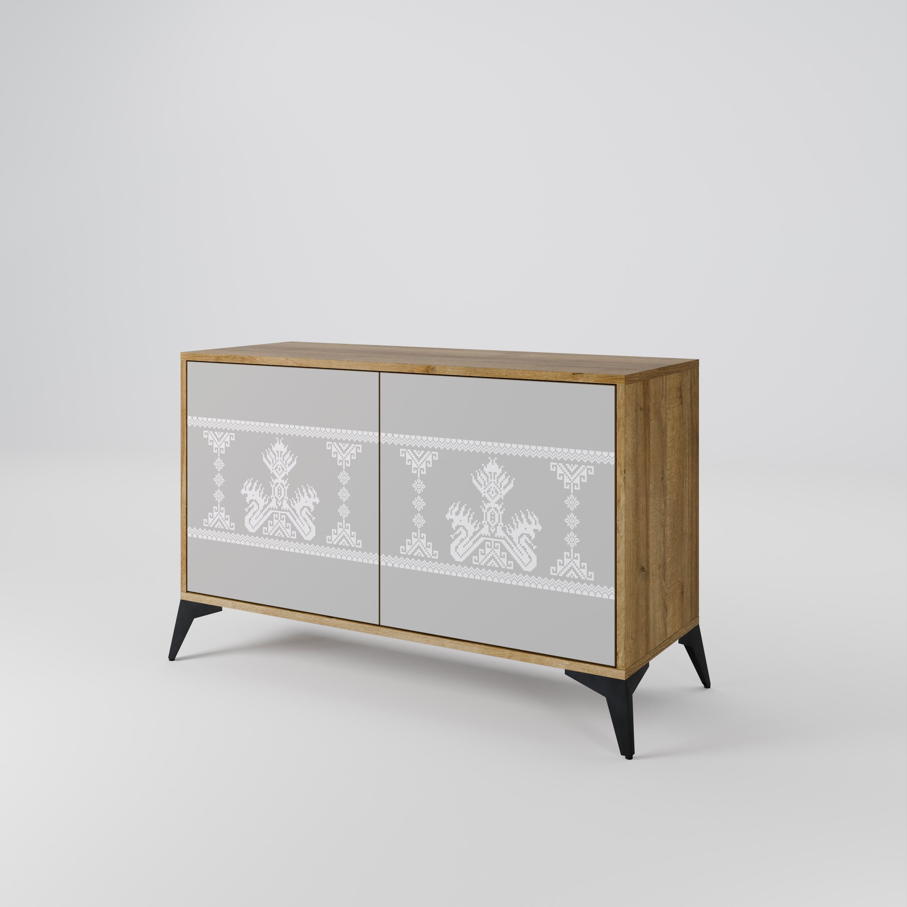 THAI GRAY Sideboard mit 2 Türen in Eichenoptik