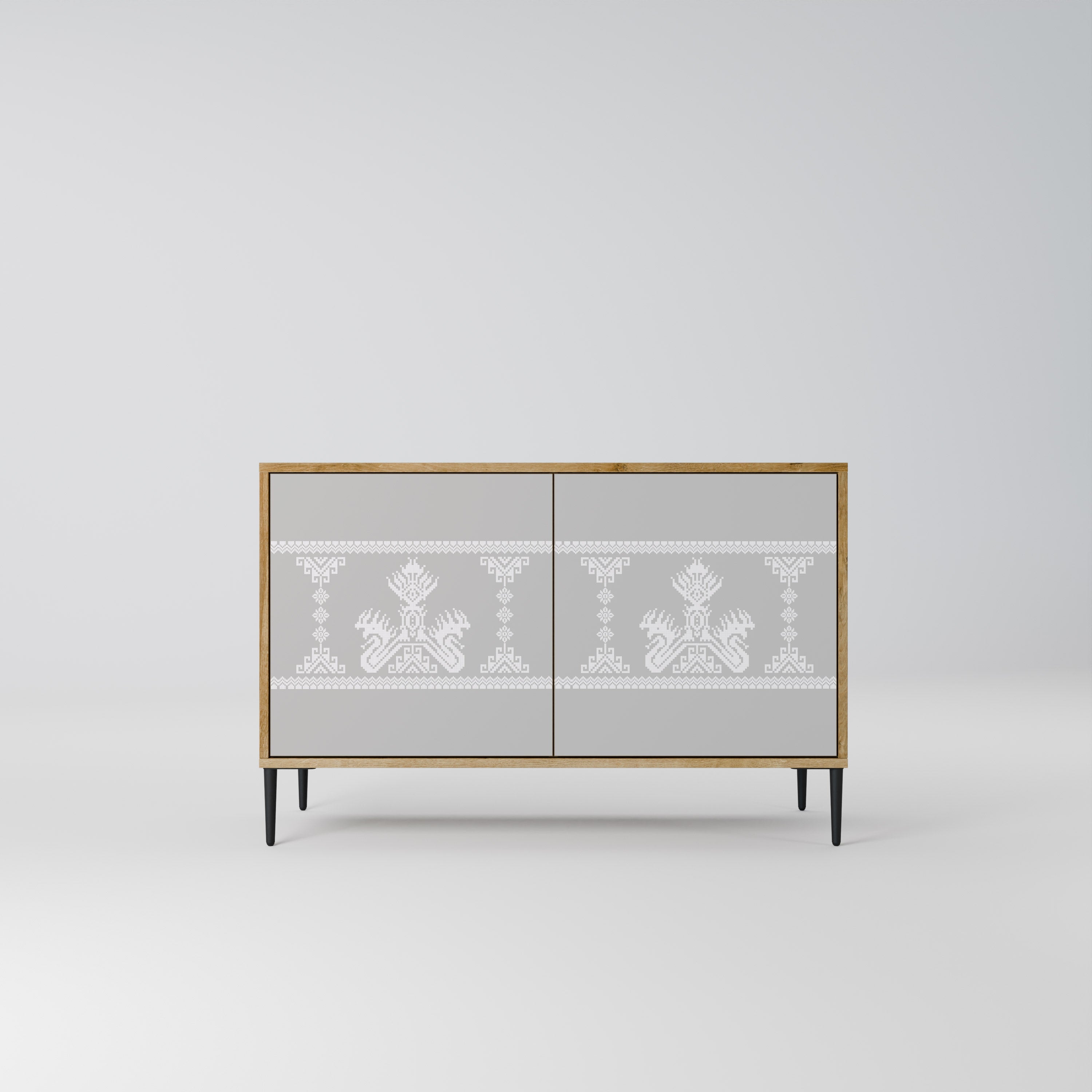 THAI GRAY Sideboard mit 2 Türen in Eichenoptik