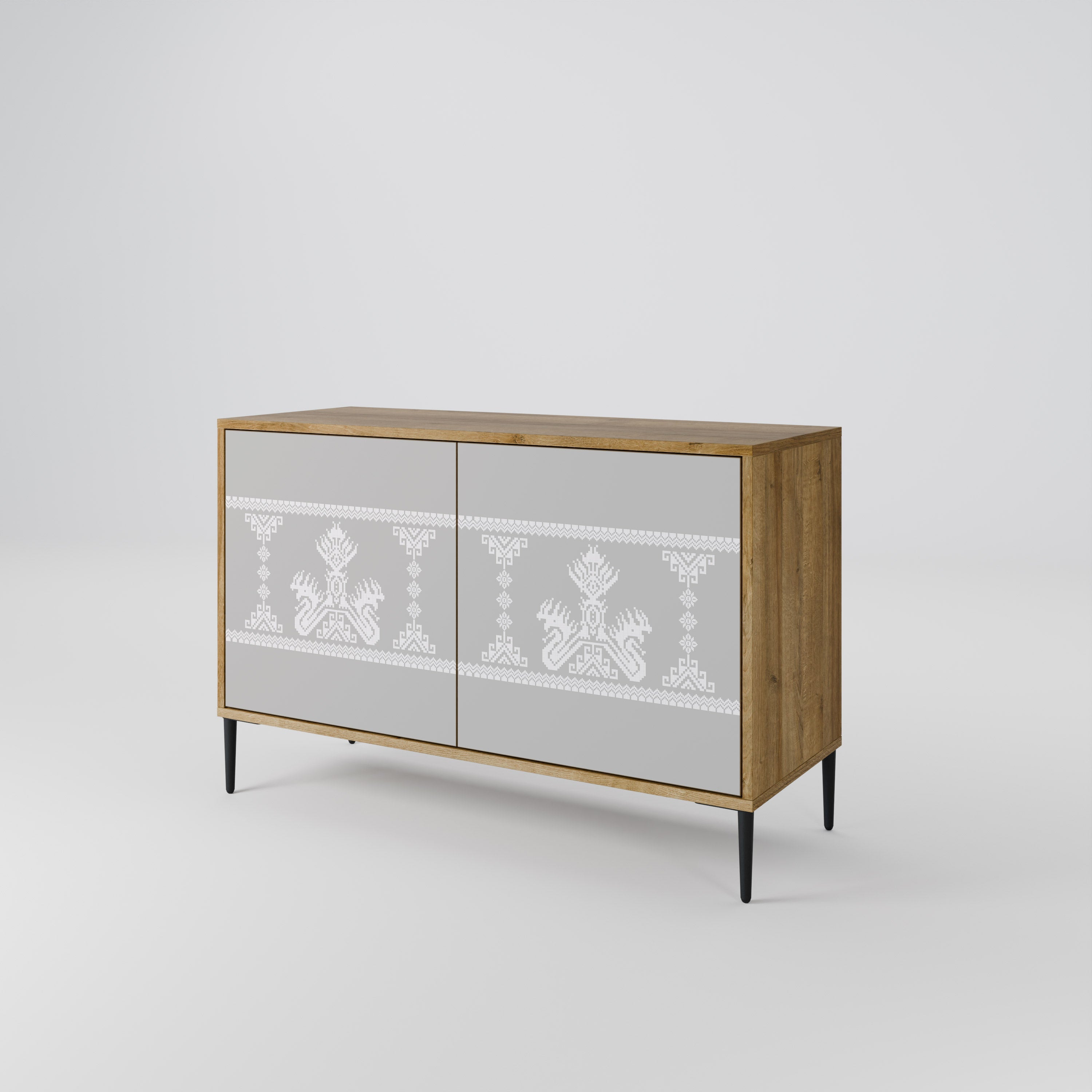 THAI GRAY Sideboard mit 2 Türen in Eichenoptik