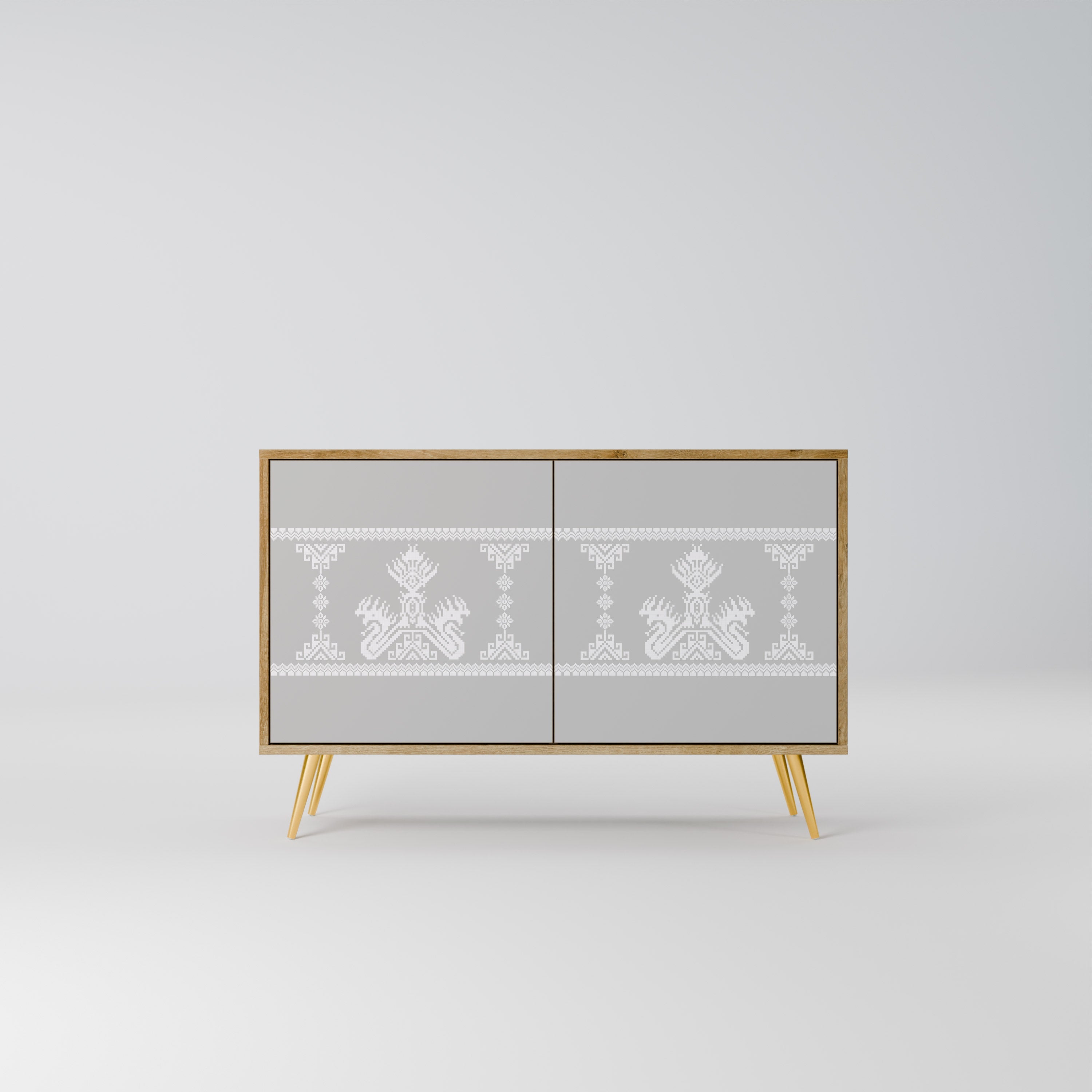 THAI GRAY Sideboard mit 2 Türen in Eichenoptik