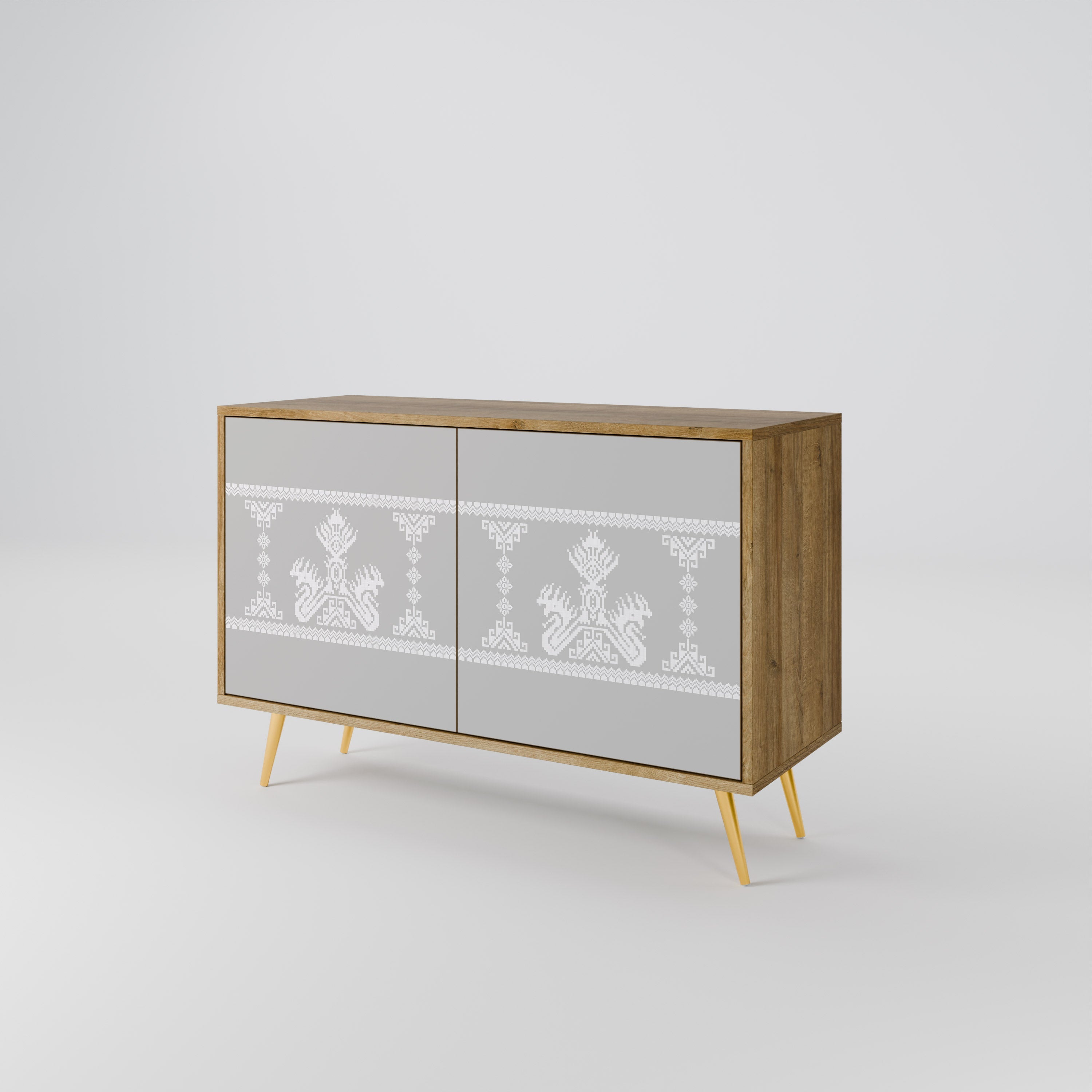 THAI GRAY Sideboard mit 2 Türen in Eichenoptik