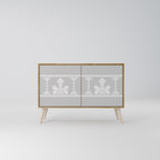 THAI GRAY Sideboard mit 2 Türen in Eiche-Optik
