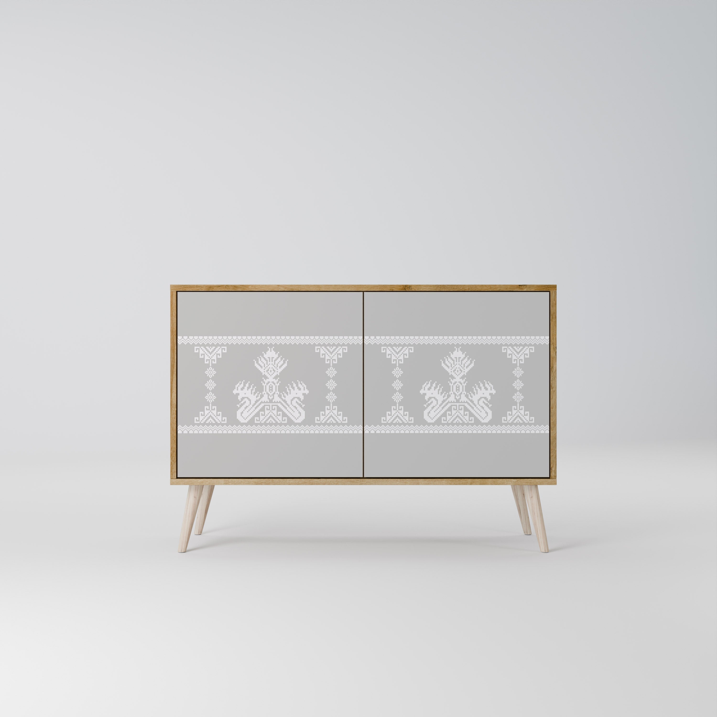 THAI GRAY Sideboard mit 2 Türen in Eichenoptik