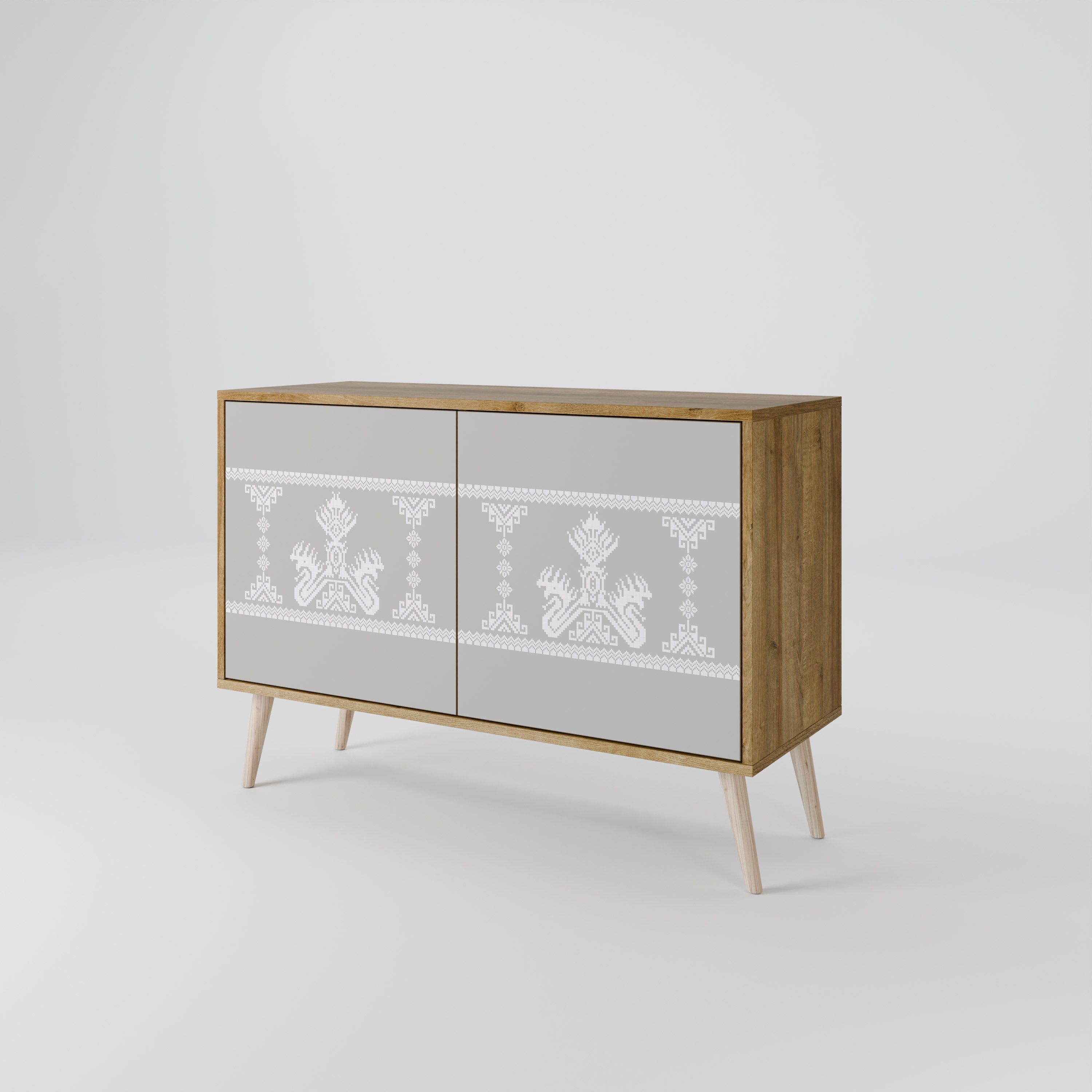THAI GRAY Sideboard mit 2 Türen in Eichenoptik