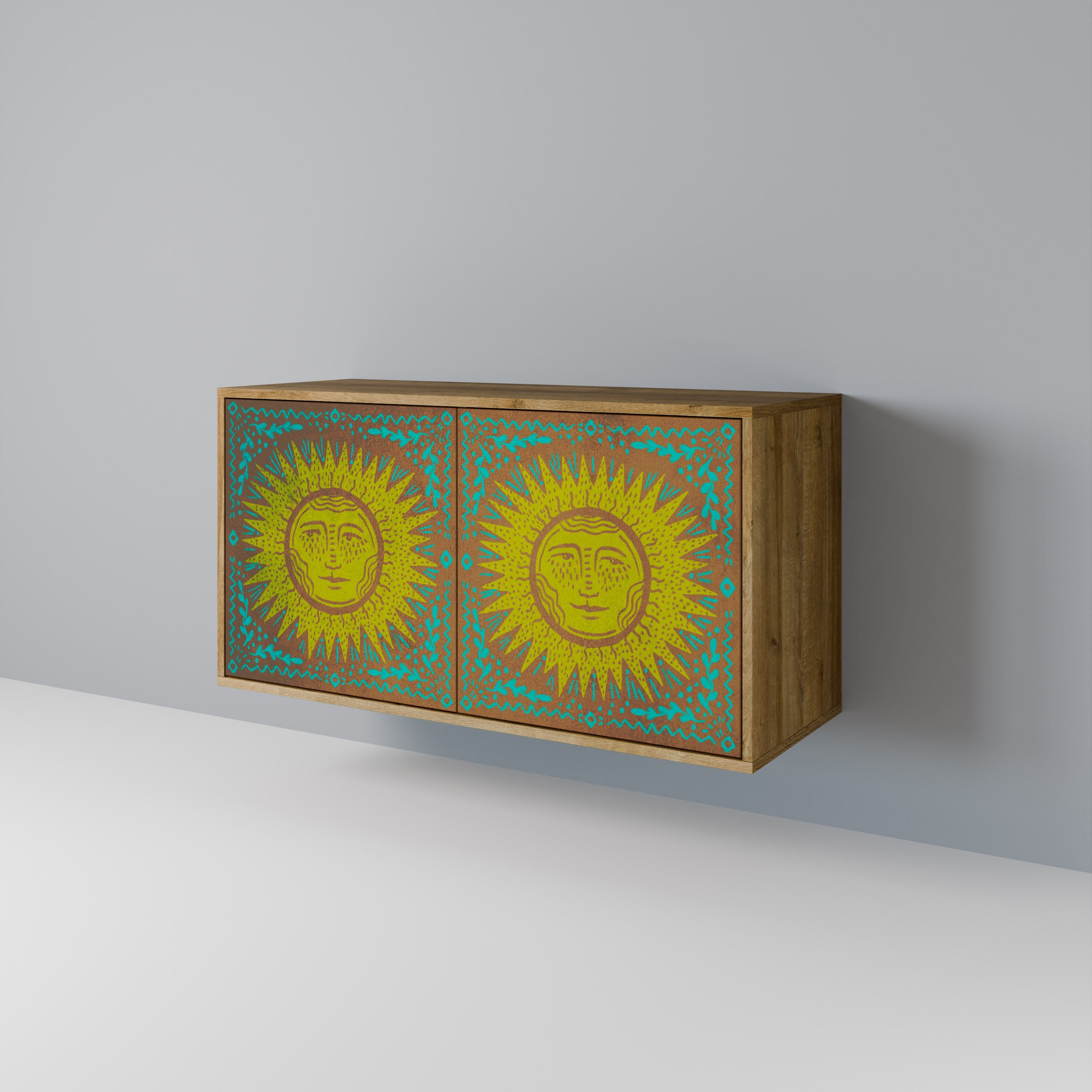 SUNSHINE EULOGY Sideboard mit 2 Türen in Eichenoptik