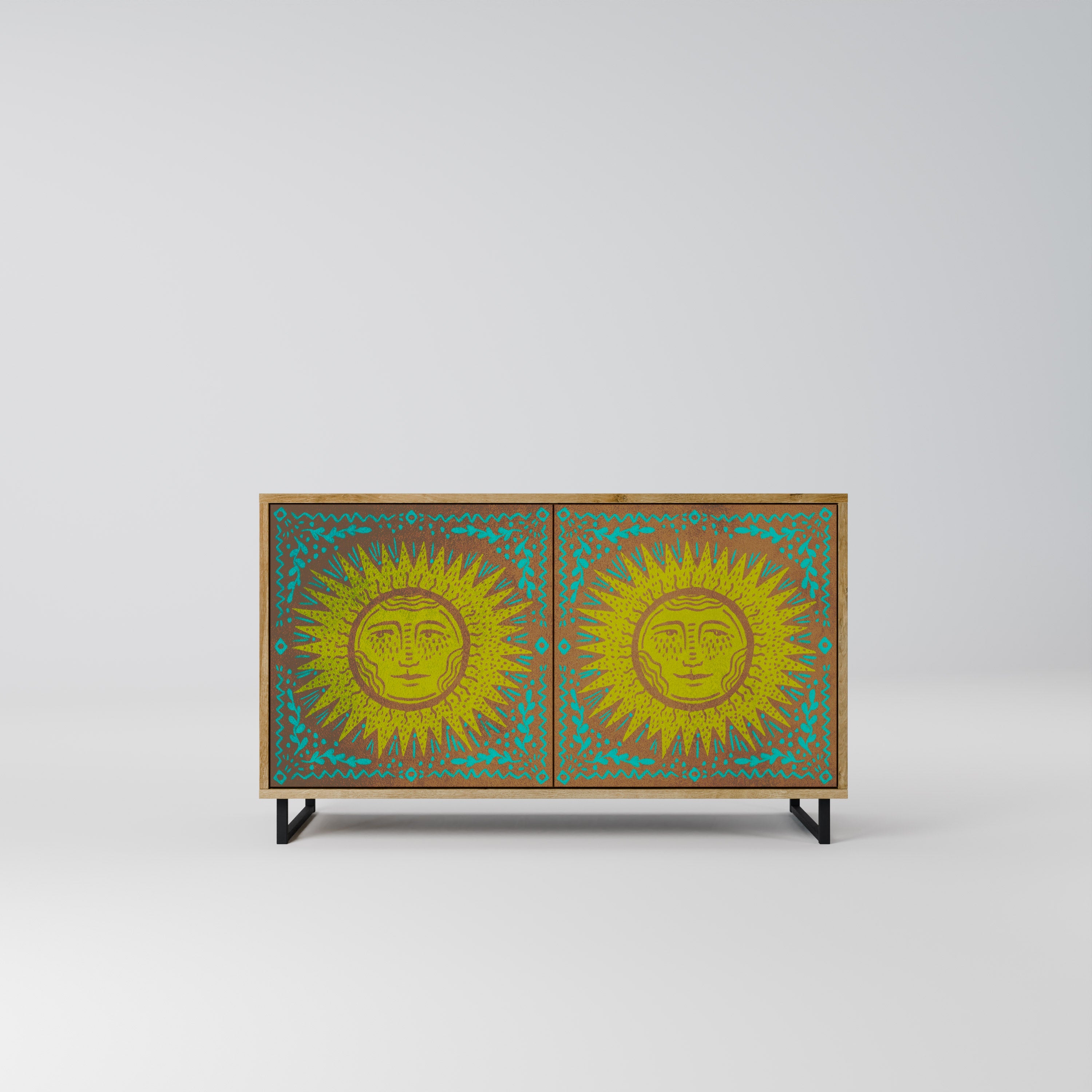 SUNSHINE EULOGY Sideboard mit 2 Türen in Eichenoptik