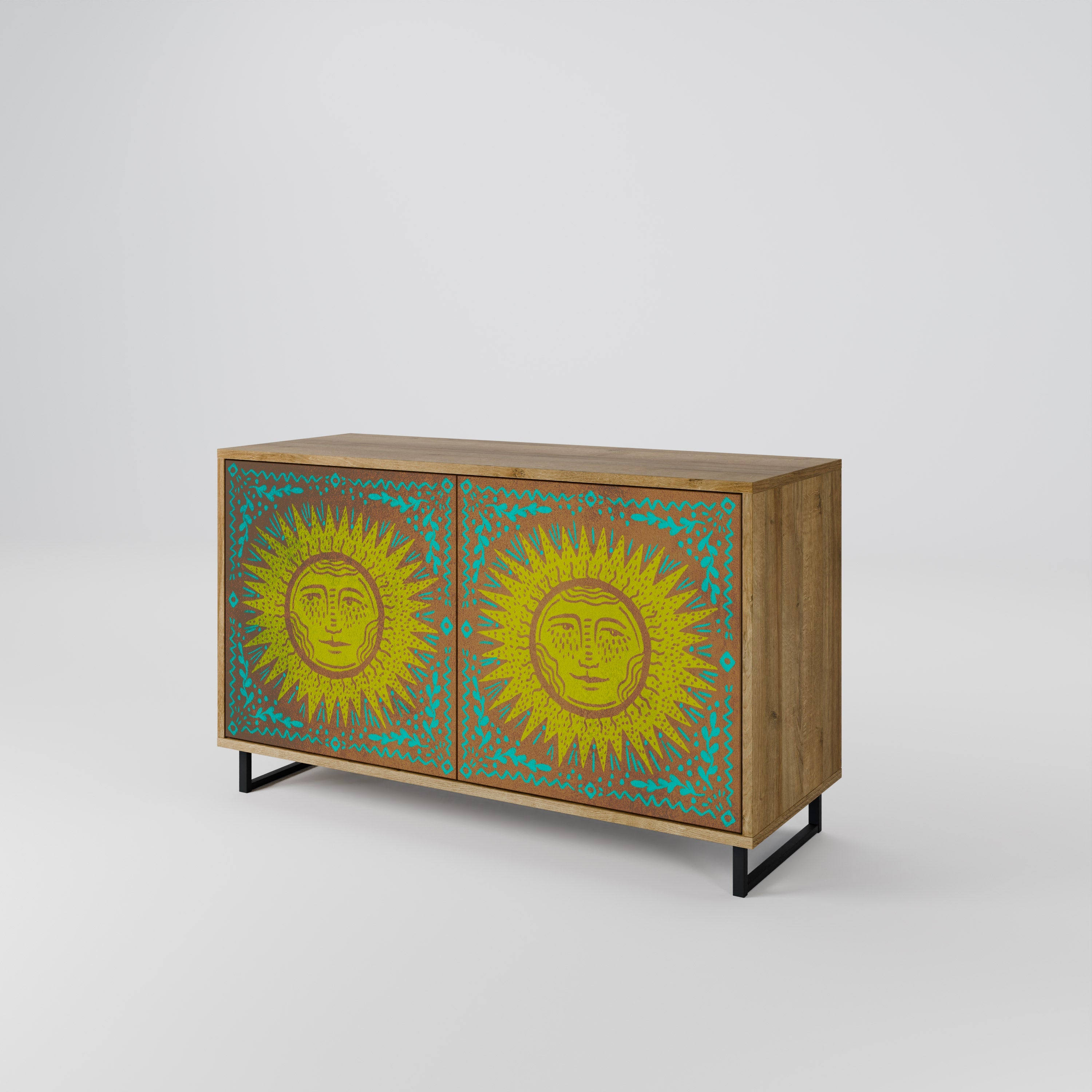 SUNSHINE EULOGY Sideboard mit 2 Türen in Eichenoptik