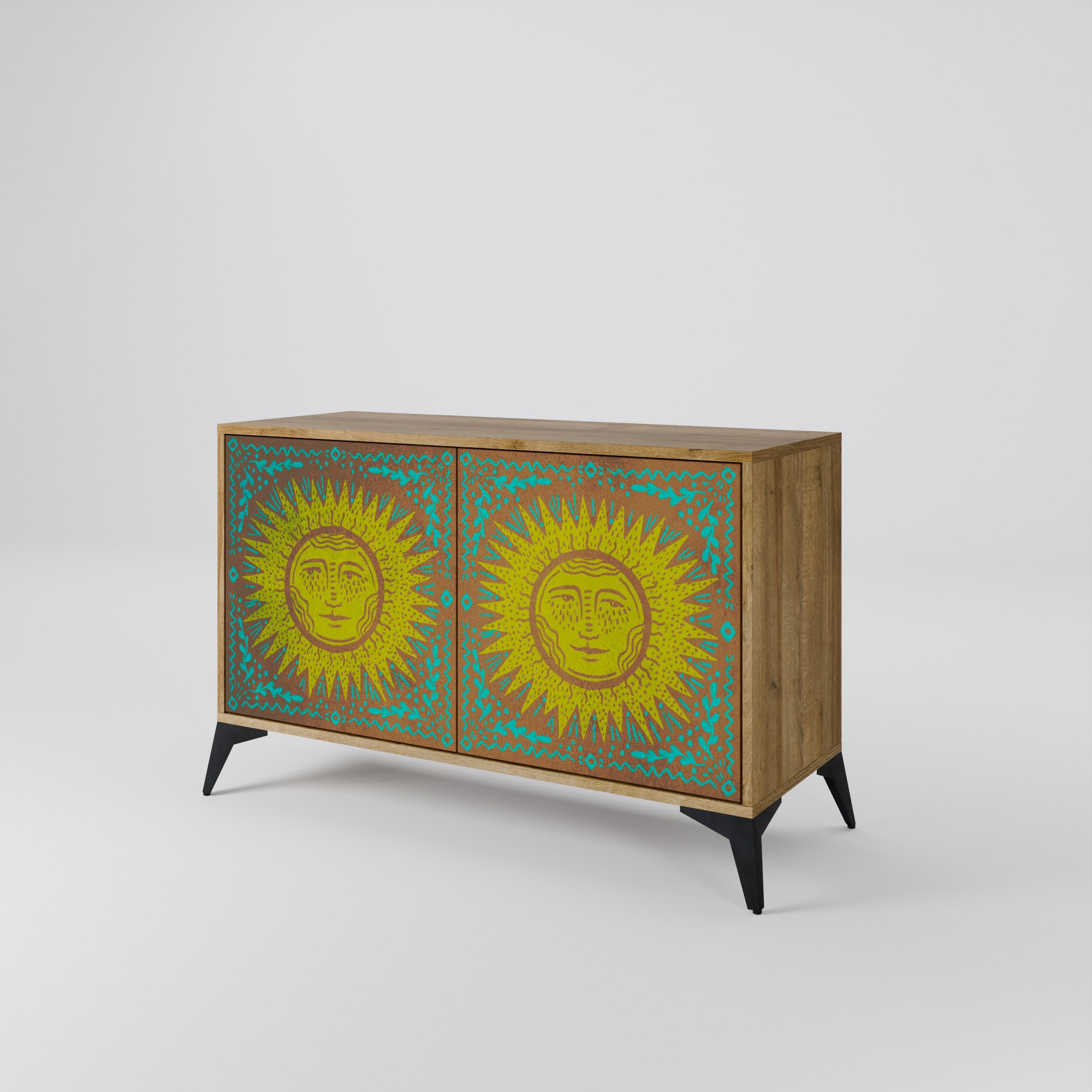 SUNSHINE EULOGY Sideboard mit 2 Türen in Eichenoptik