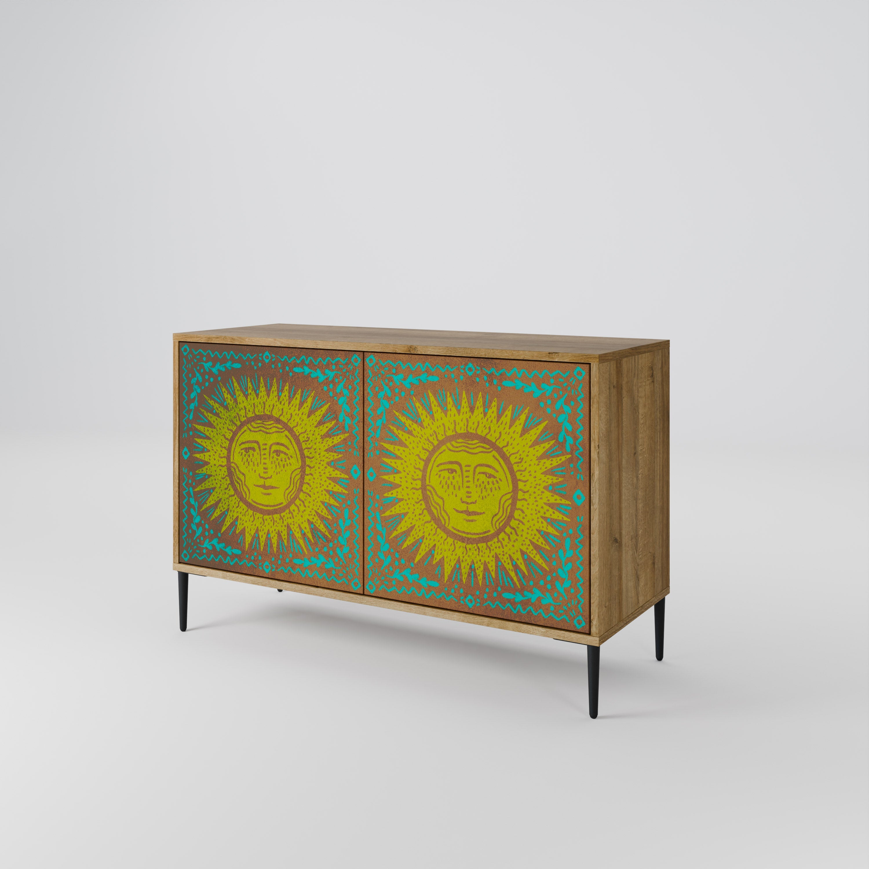 SUNSHINE EULOGY Sideboard mit 2 Türen in Eichenoptik