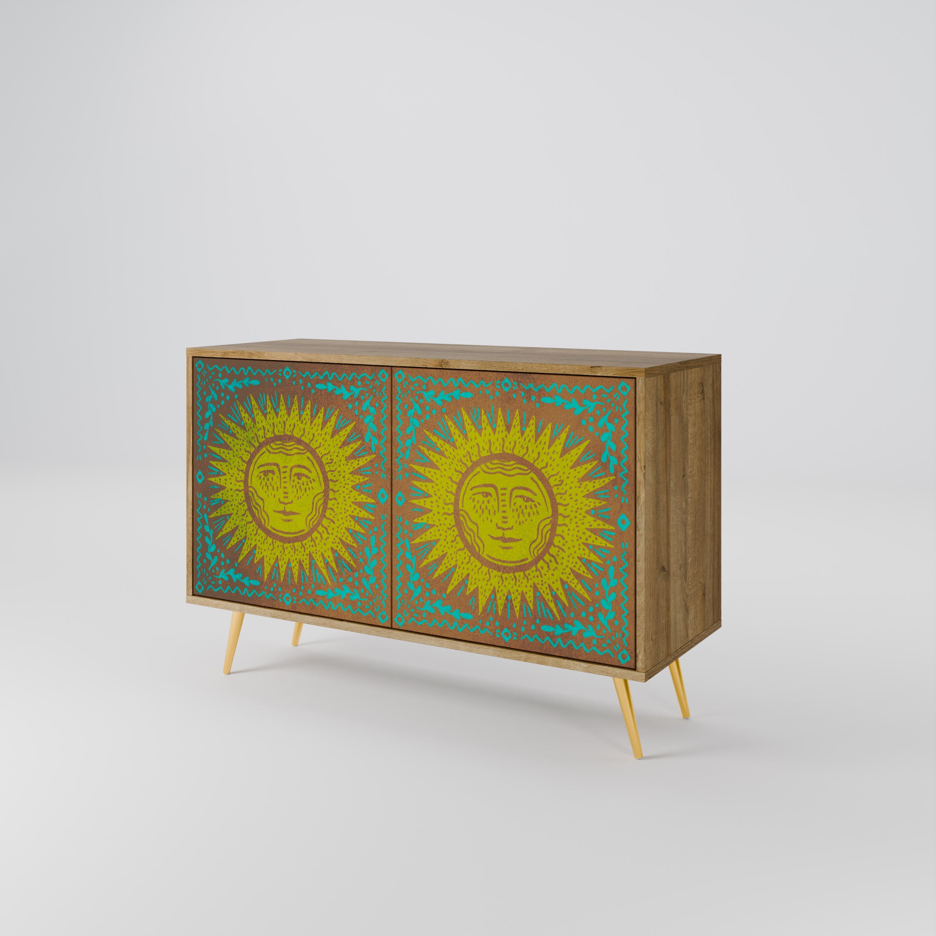 SUNSHINE EULOGY Sideboard mit 2 Türen in Eichenoptik