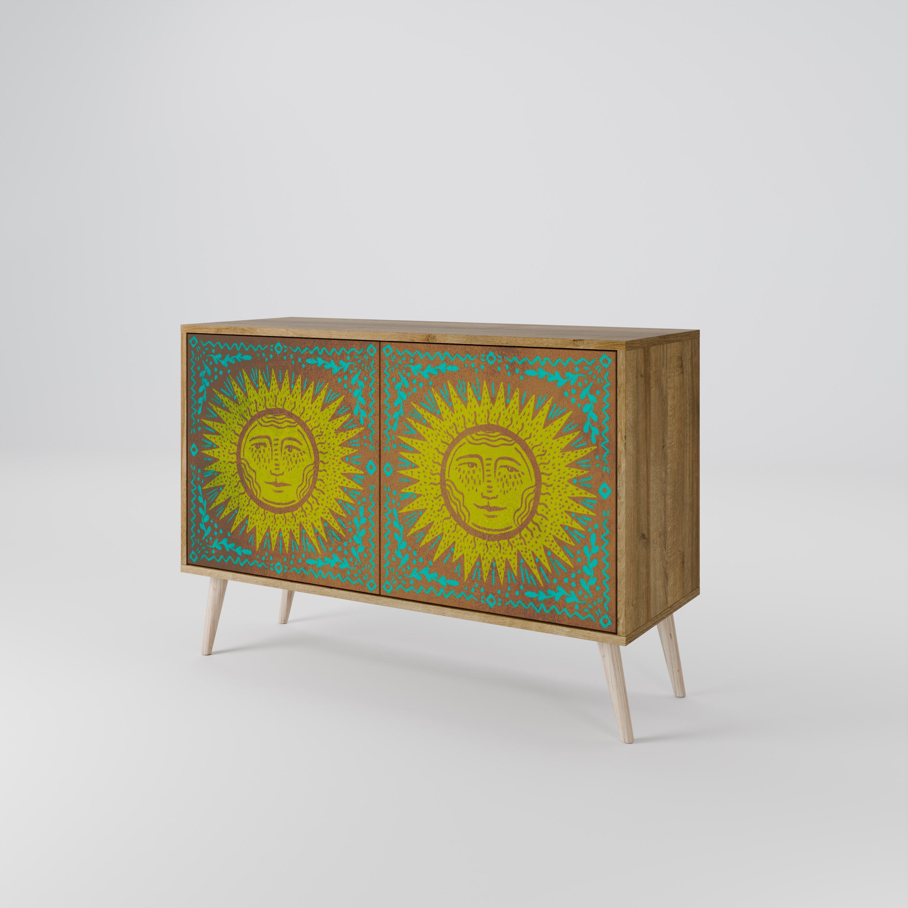 SUNSHINE EULOGY Sideboard mit 2 Türen in Eichenoptik