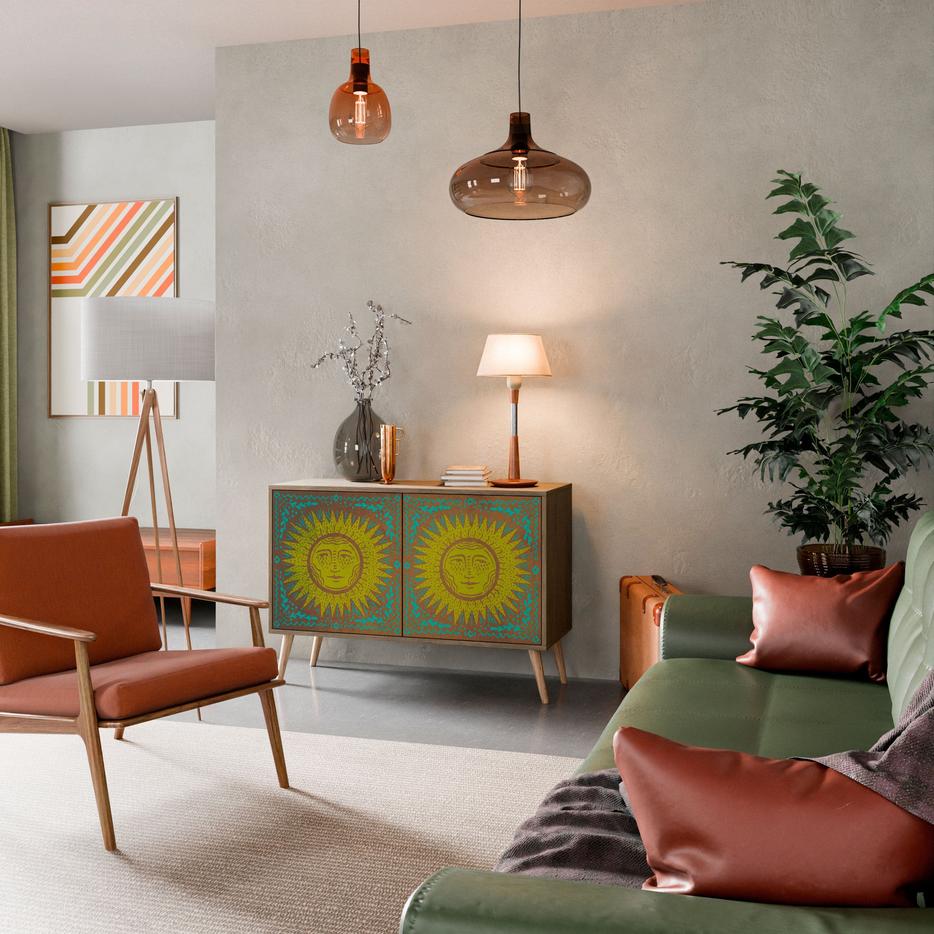 SUNSHINE EULOGY Sideboard mit 2 Türen in Eichenoptik