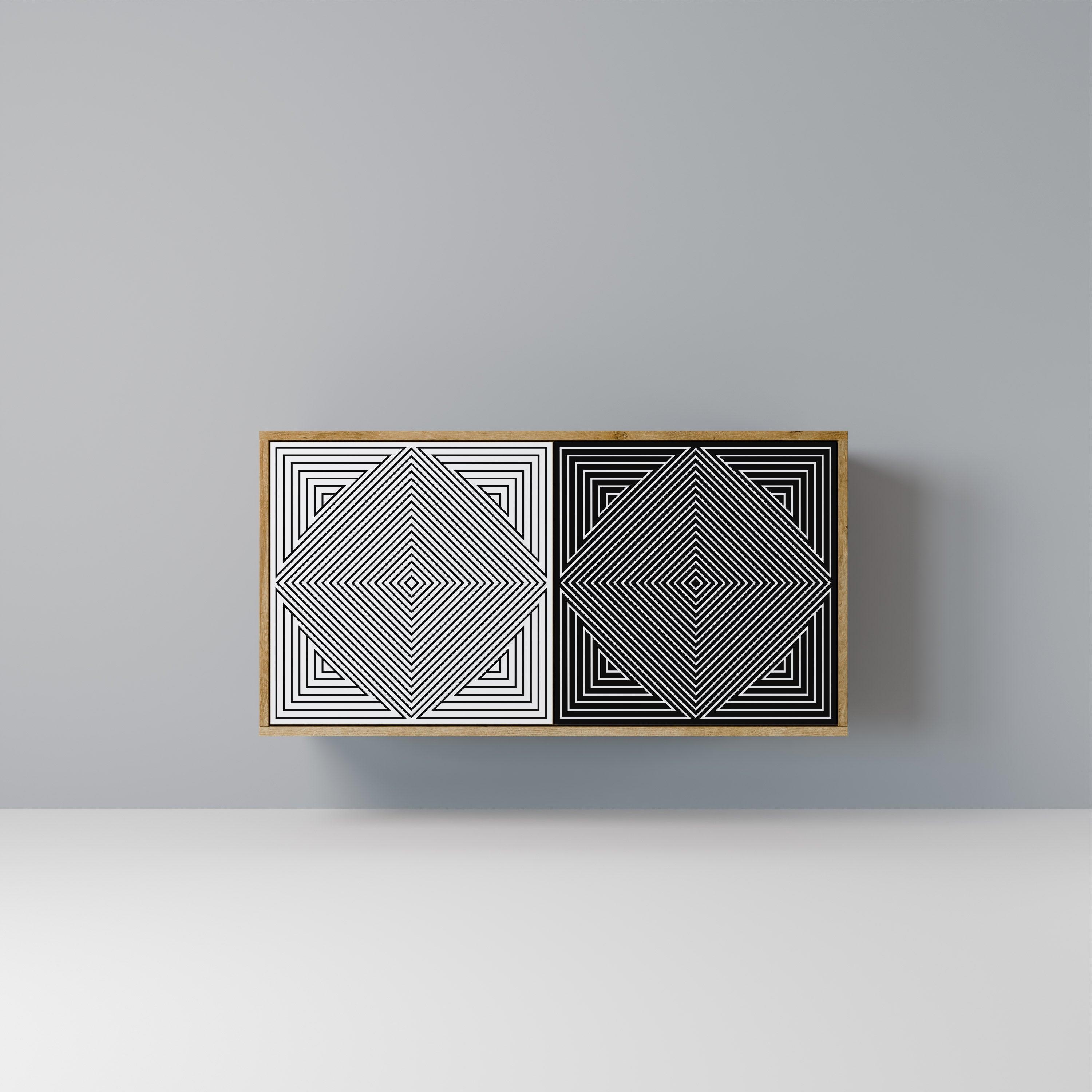 POLYGON ILLUSION Sideboard mit 2 Türen in Eichenoptik