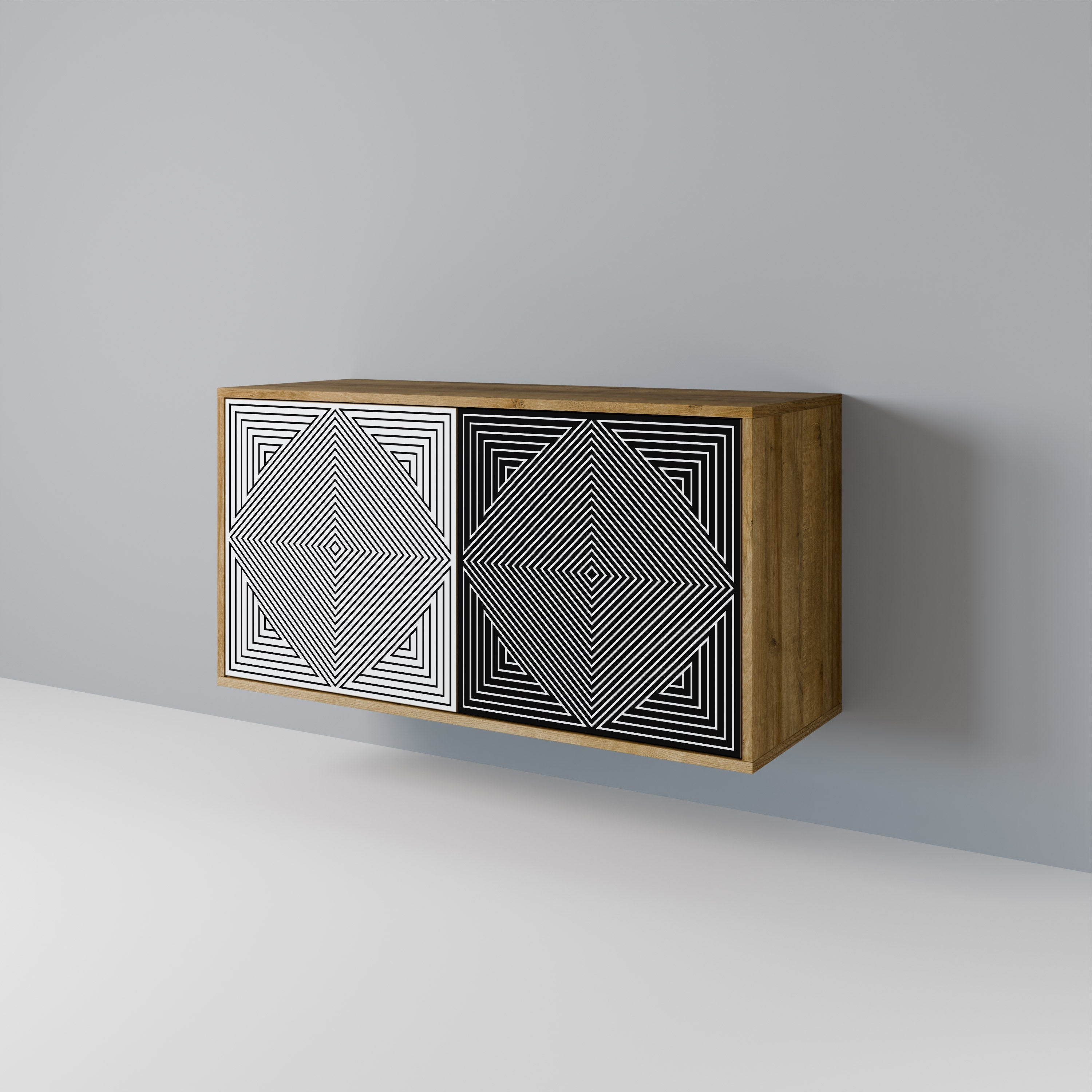 POLYGON ILLUSION Sideboard mit 2 Türen in Eichenoptik