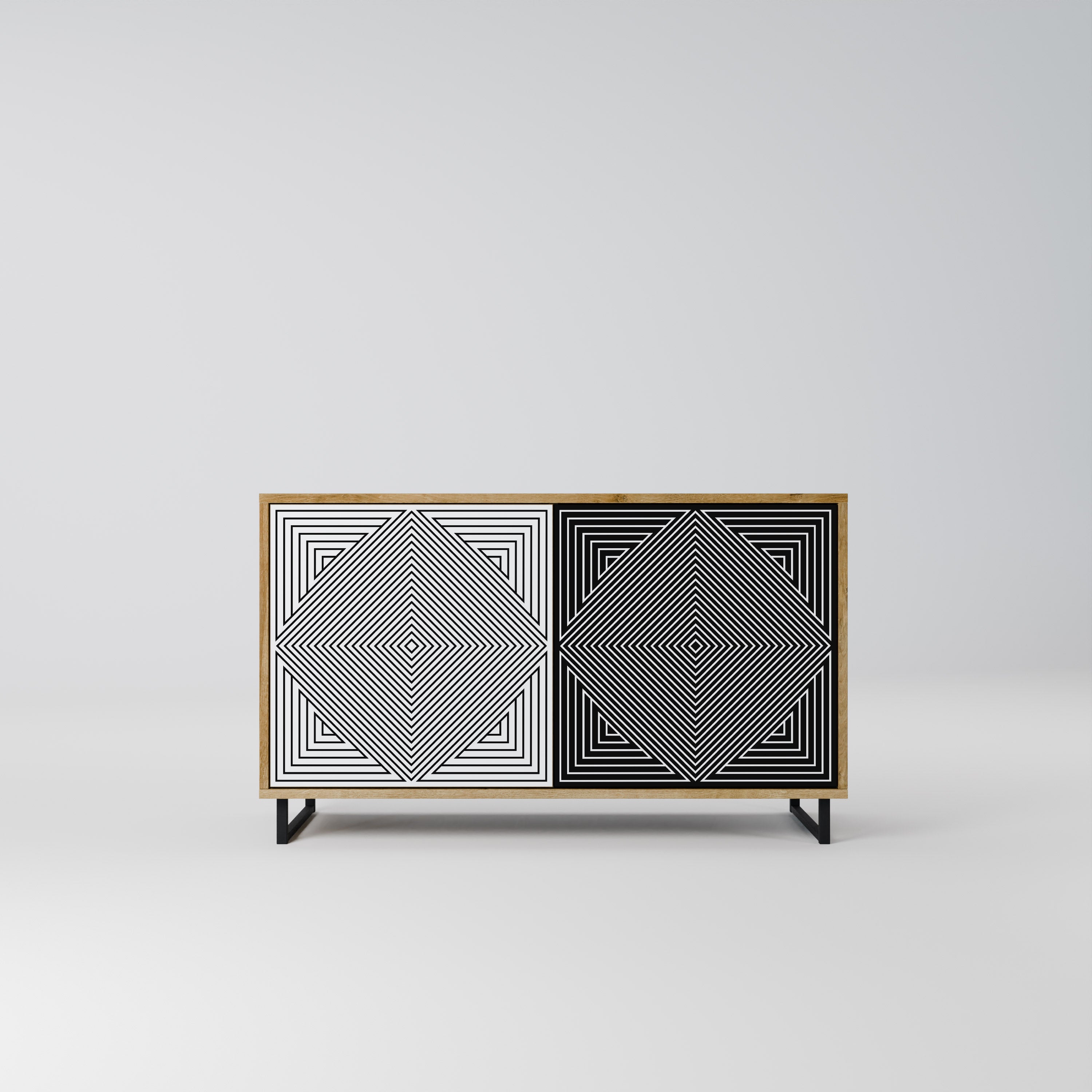 POLYGON ILLUSION Sideboard mit 2 Türen in Eichenoptik