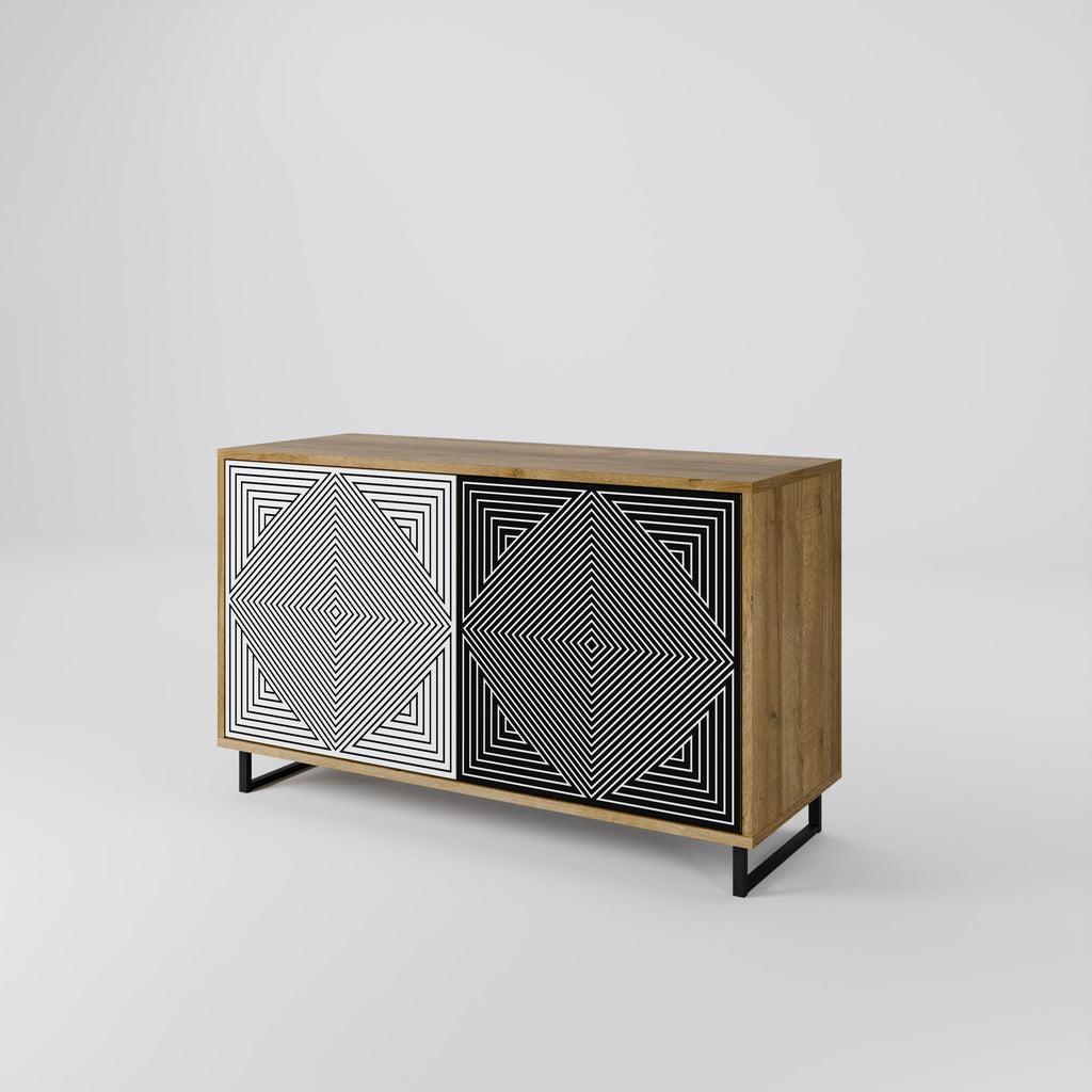 POLYGON ILLUSION Sideboard mit 2 Türen in Eichenoptik