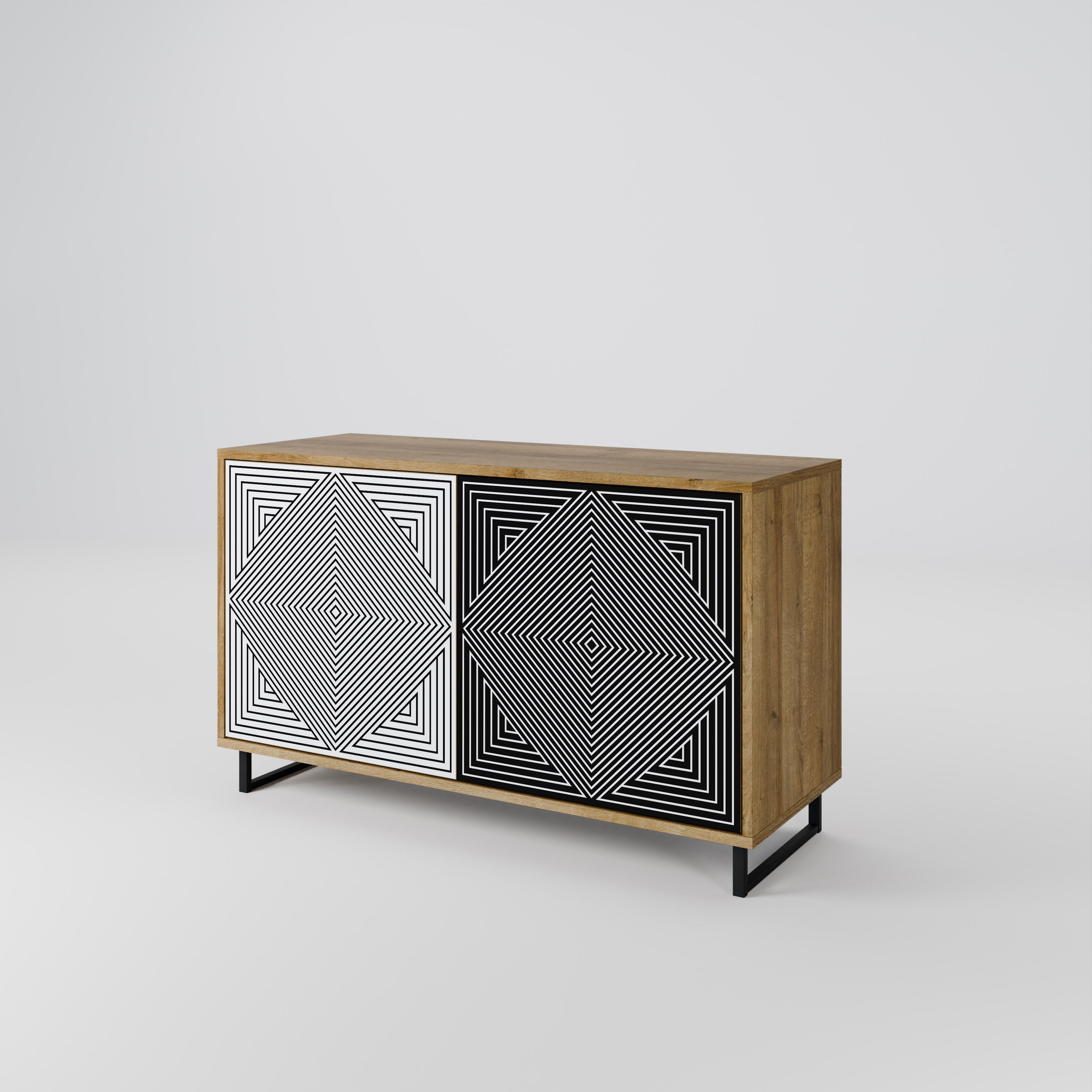 POLYGON ILLUSION Sideboard mit 2 Türen in Eichenoptik