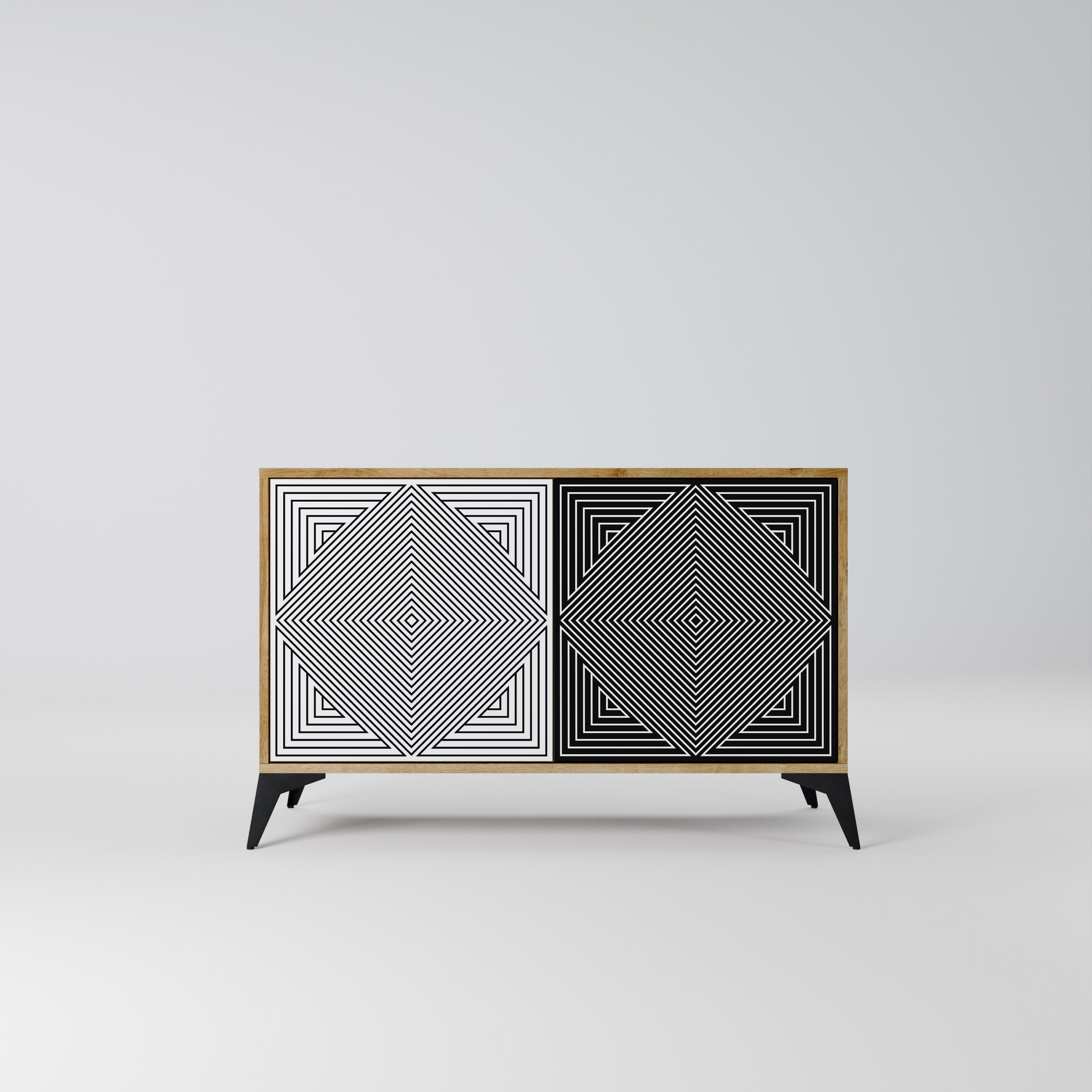 POLYGON ILLUSION Sideboard mit 2 Türen in Eichenoptik