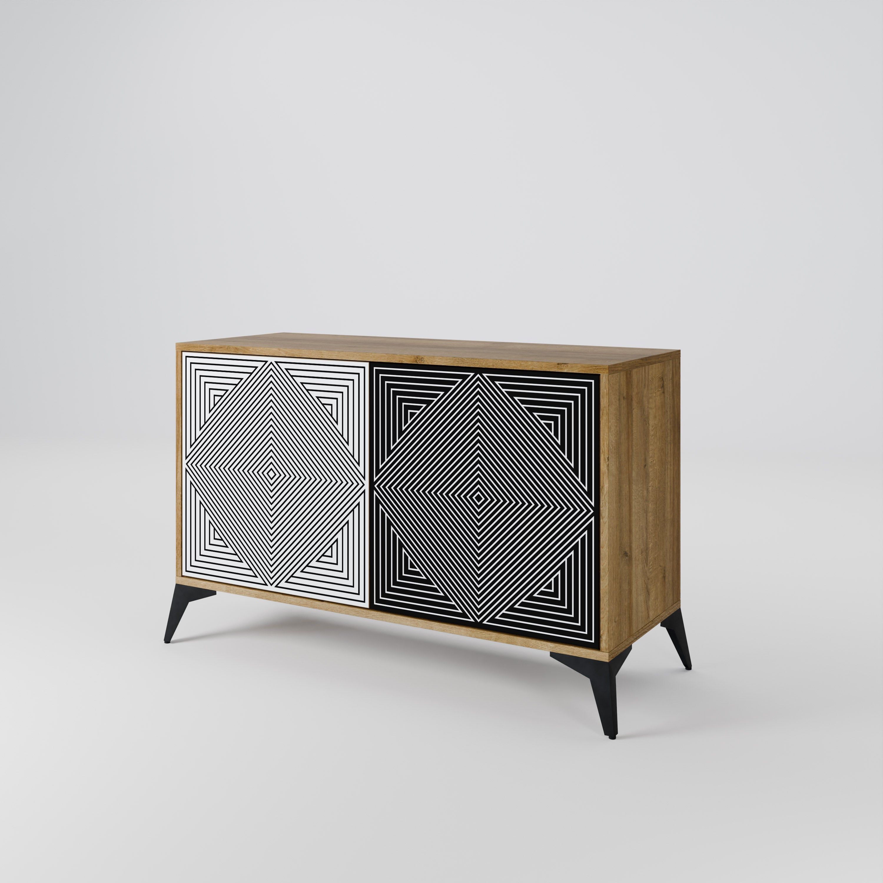 POLYGON ILLUSION Sideboard mit 2 Türen in Eichenoptik
