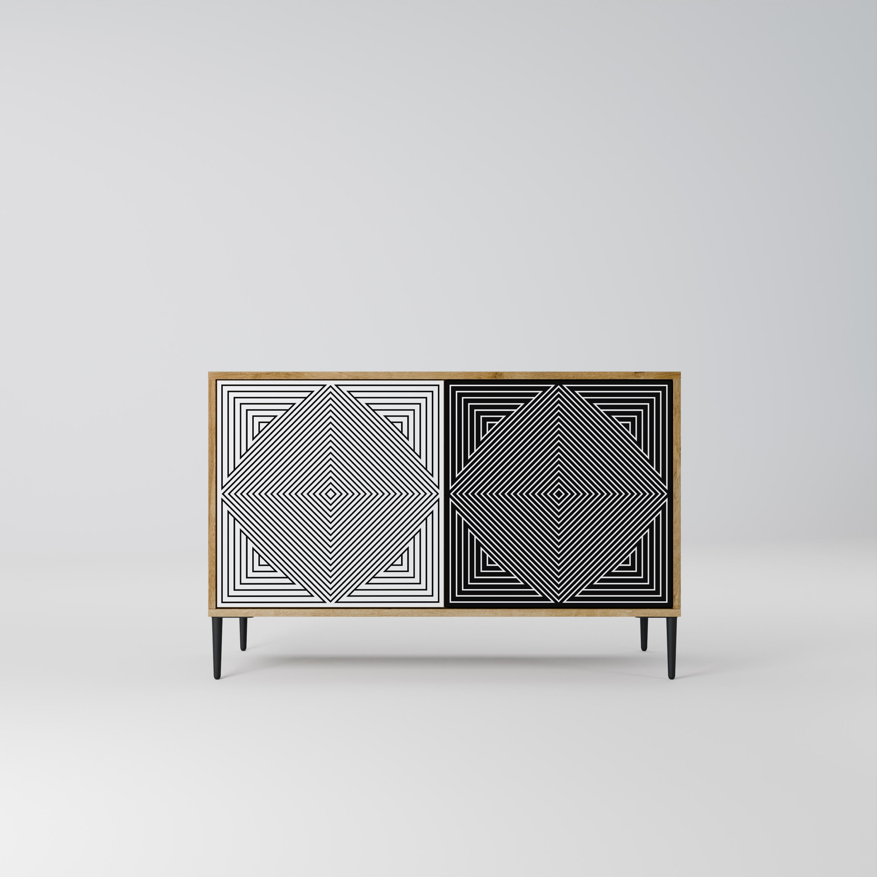 POLYGON ILLUSION Sideboard mit 2 Türen in Eichenoptik