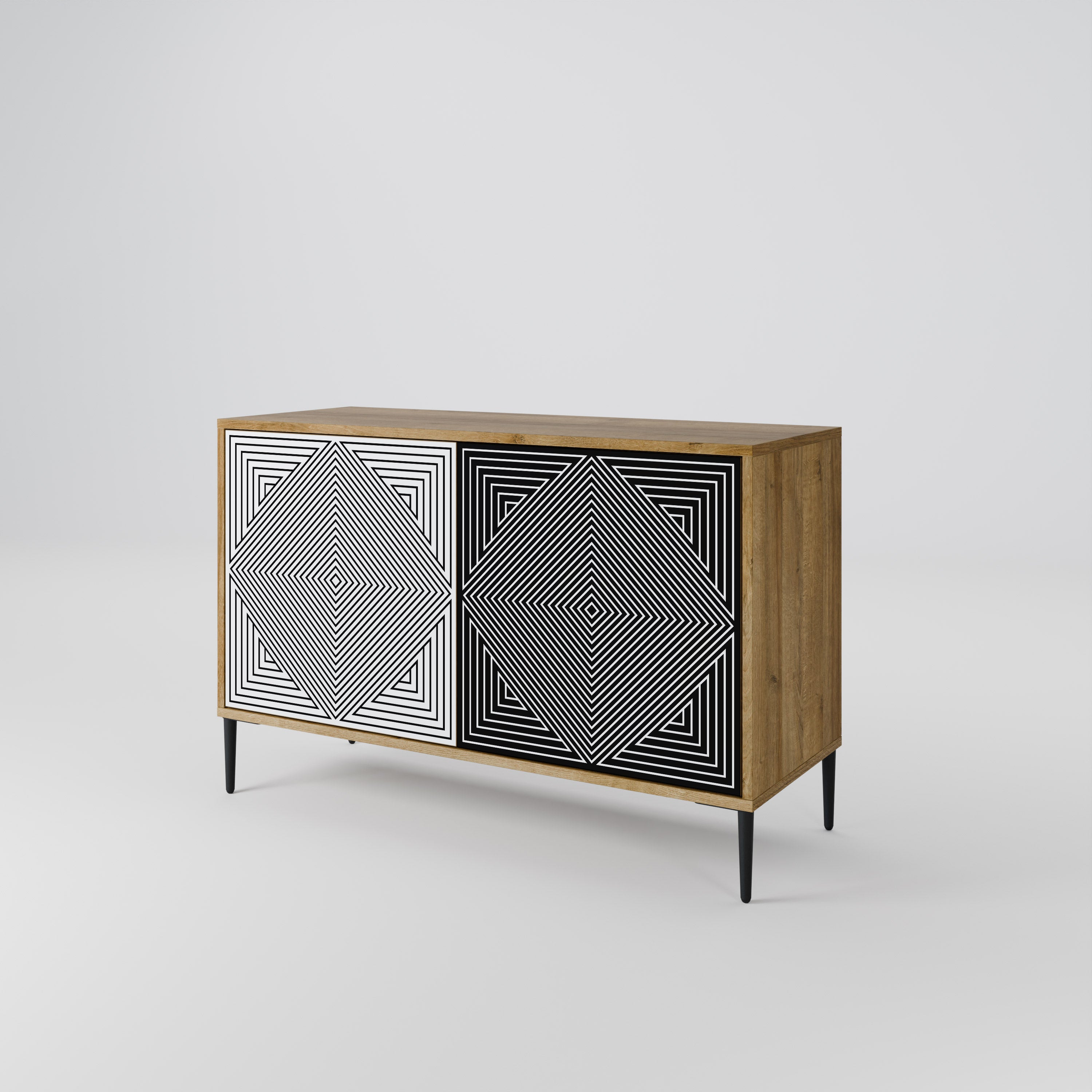 POLYGON ILLUSION Sideboard mit 2 Türen in Eichenoptik