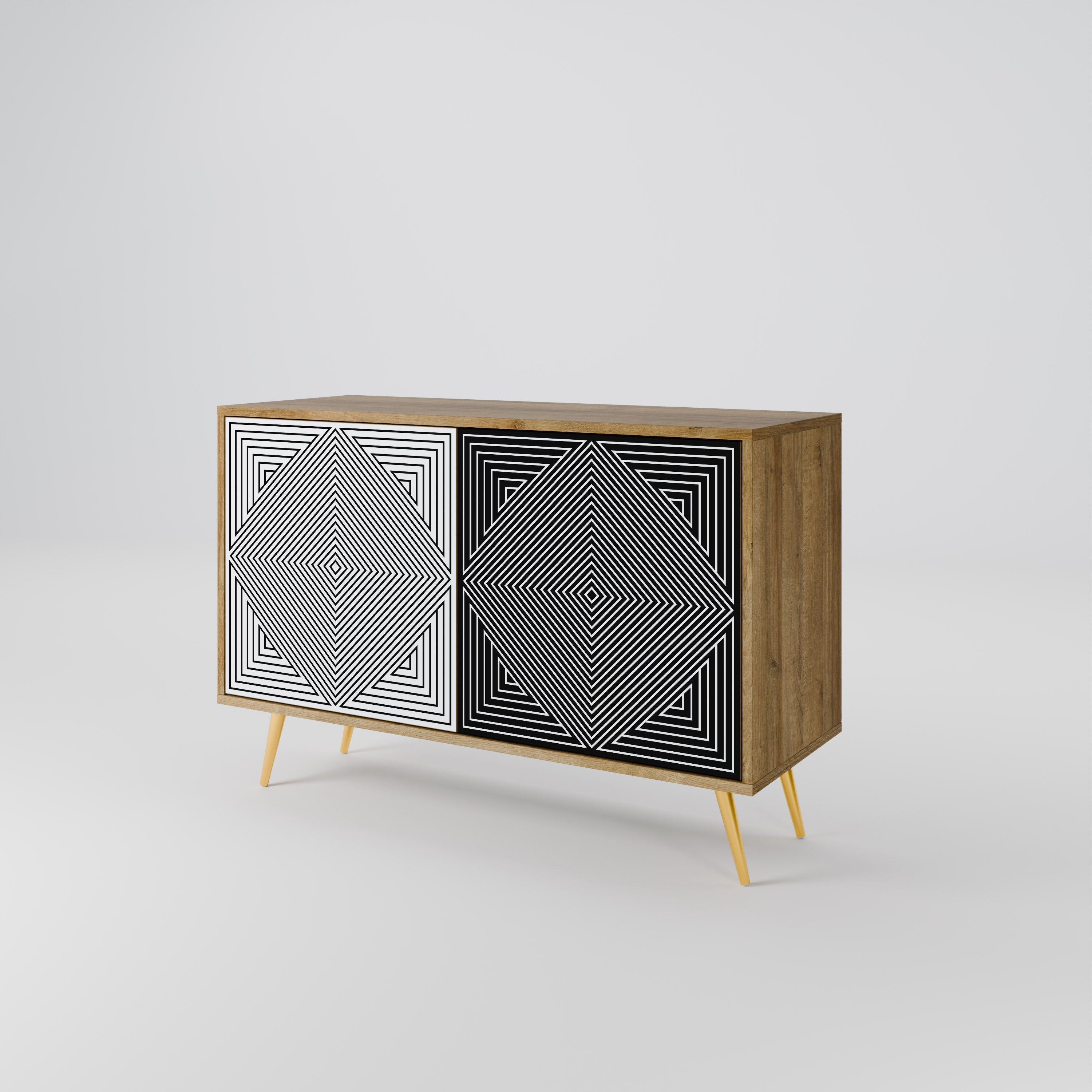 POLYGON ILLUSION Sideboard mit 2 Türen in Eichenoptik