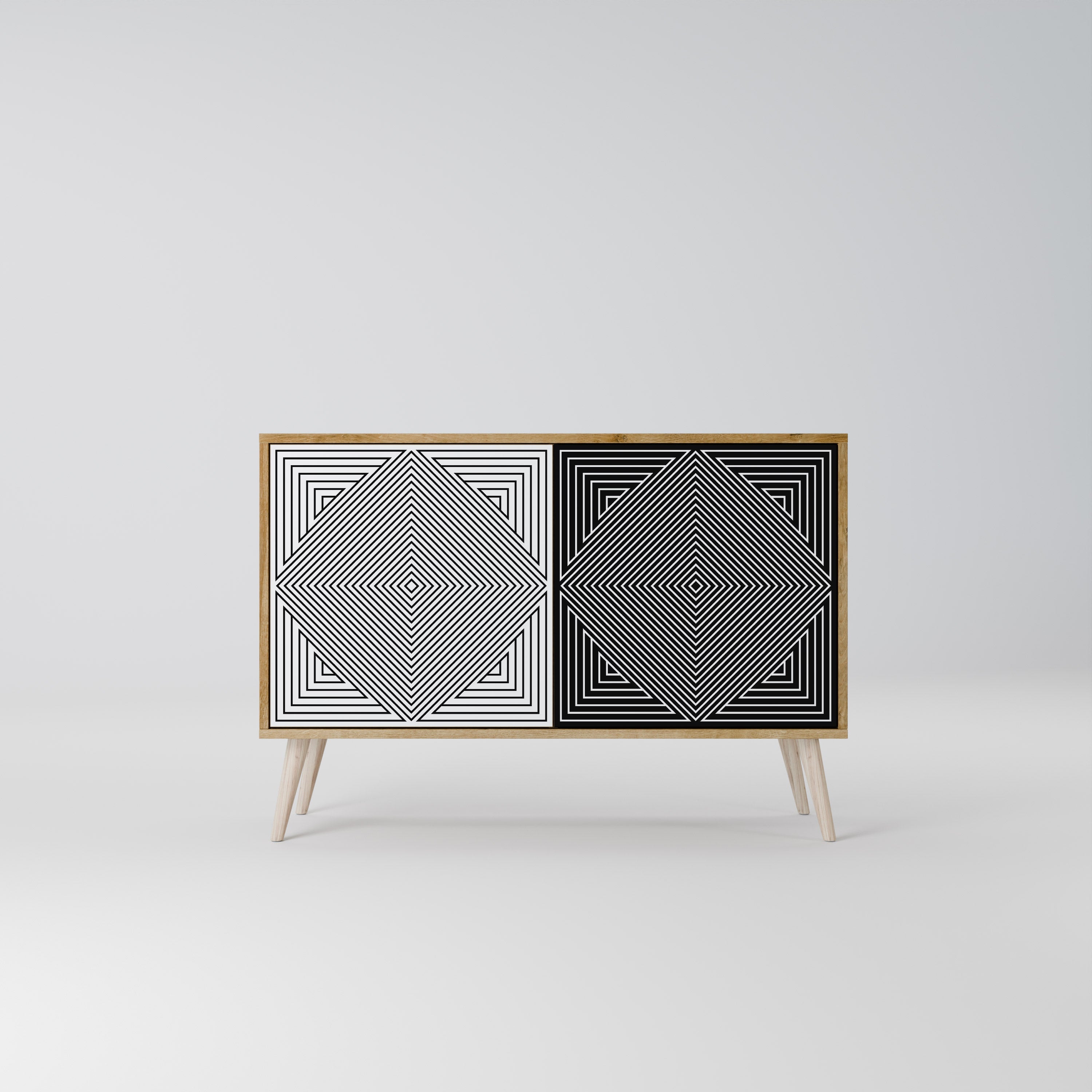 POLYGON ILLUSION Sideboard mit 2 Türen in Eichenoptik