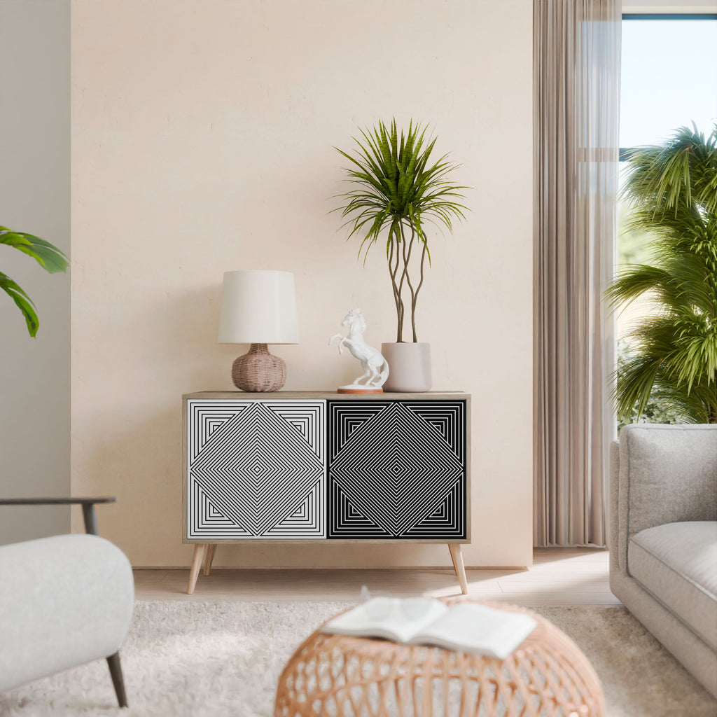 POLYGON ILLUSION Sideboard mit 2 Türen in Eichenoptik