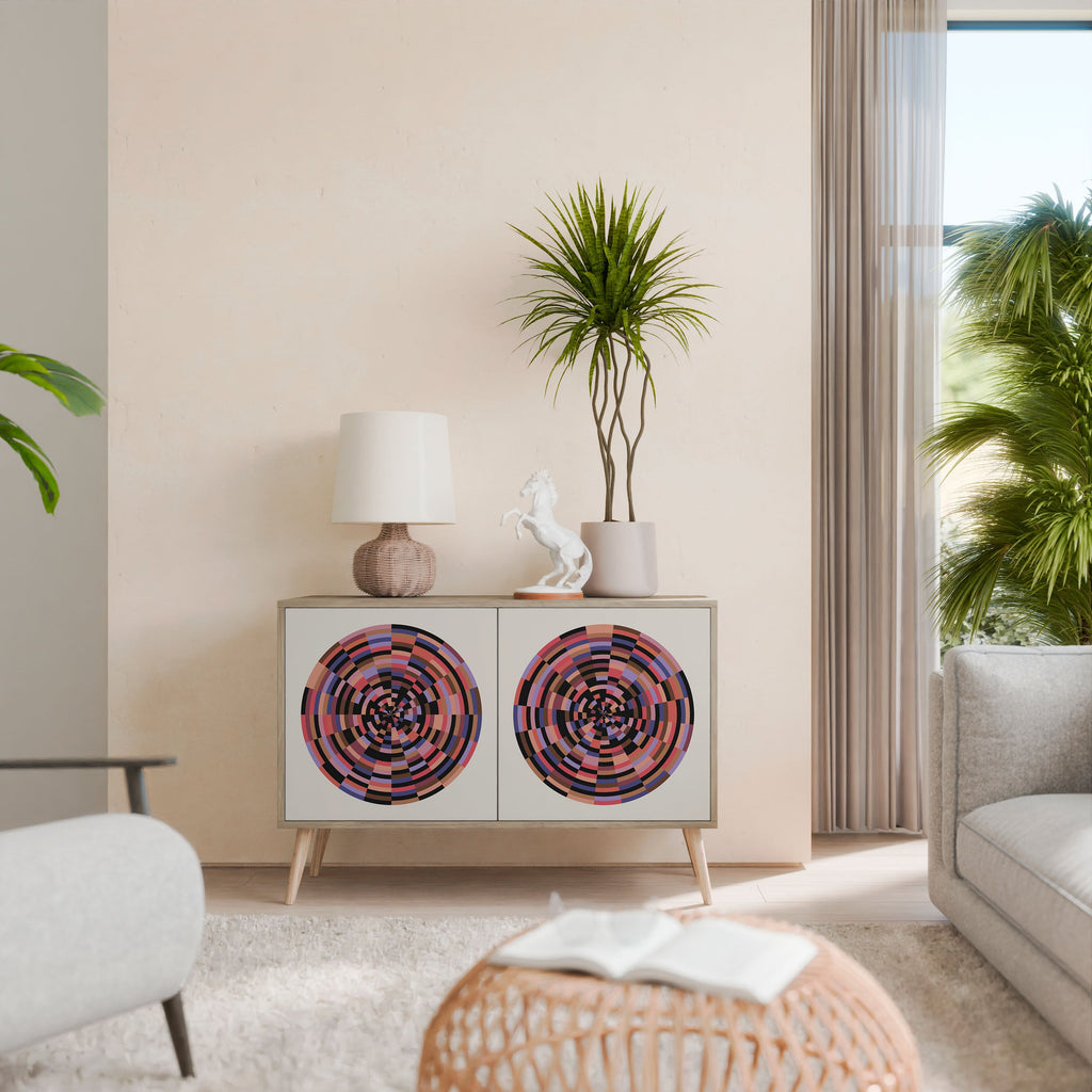 BROWN CIRCLES Sideboard mit 2 Türen in Eichenoptik