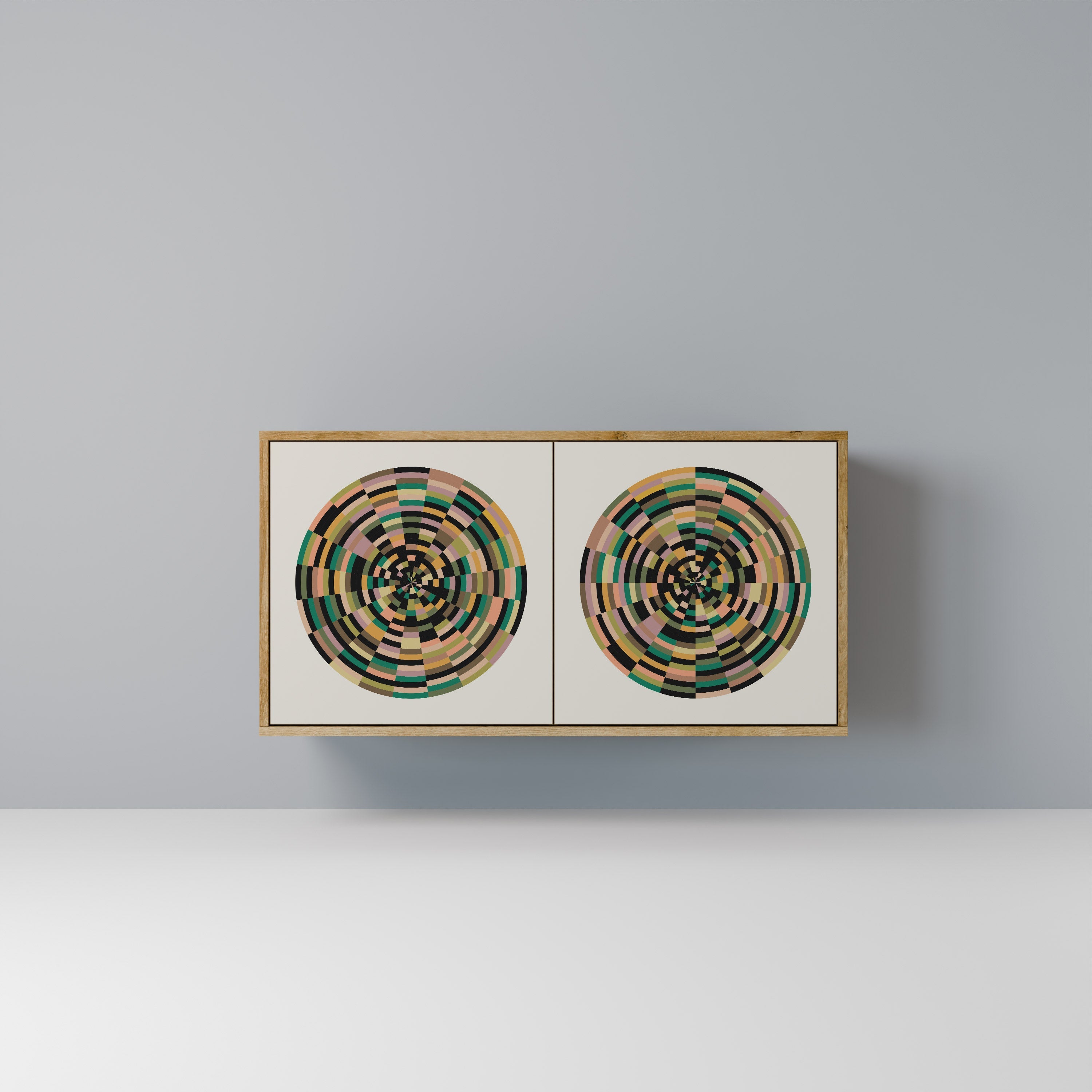 GREEN CIRCLES Sideboard mit 2 Türen in Eichenoptik