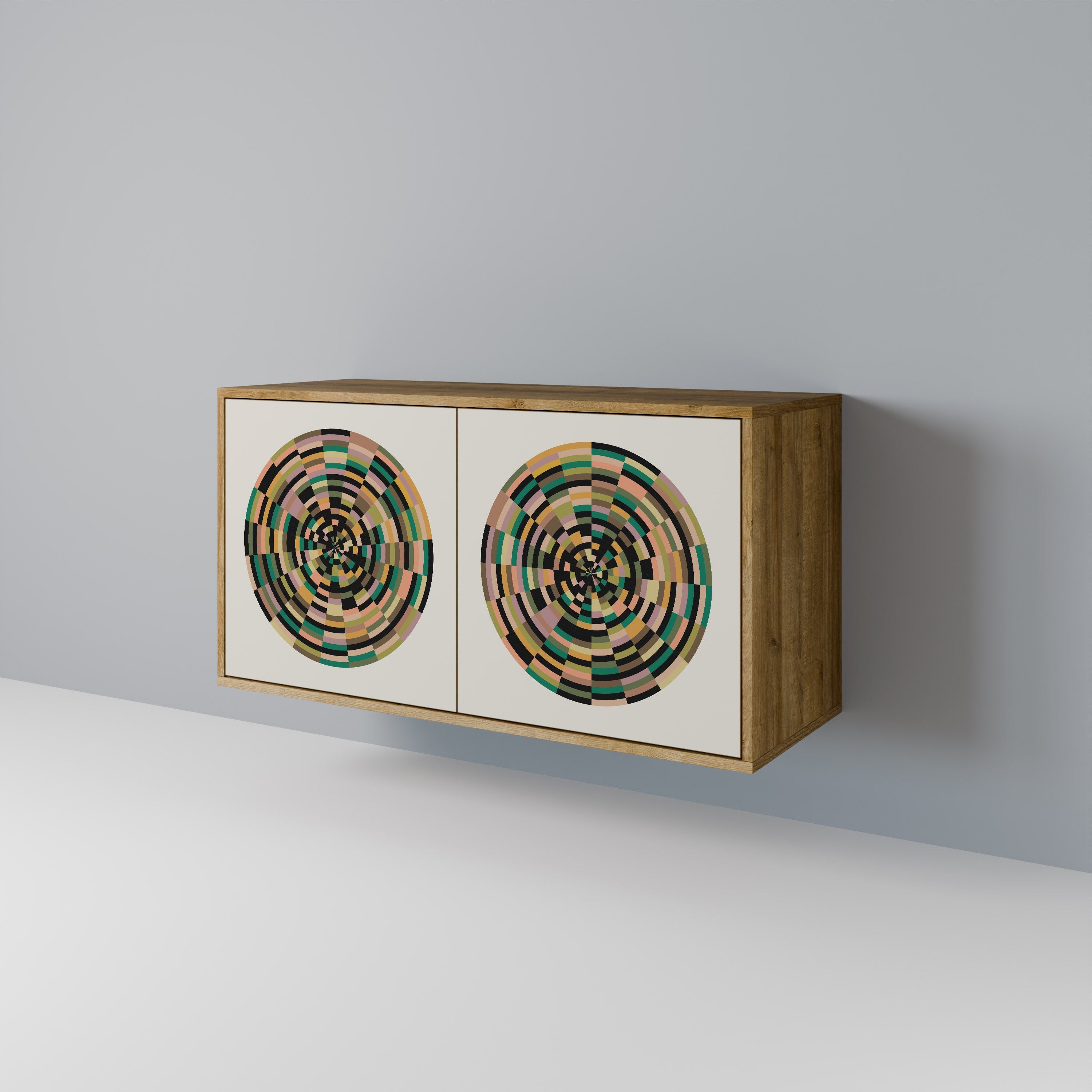 GREEN CIRCLES Sideboard mit 2 Türen in Eichenoptik