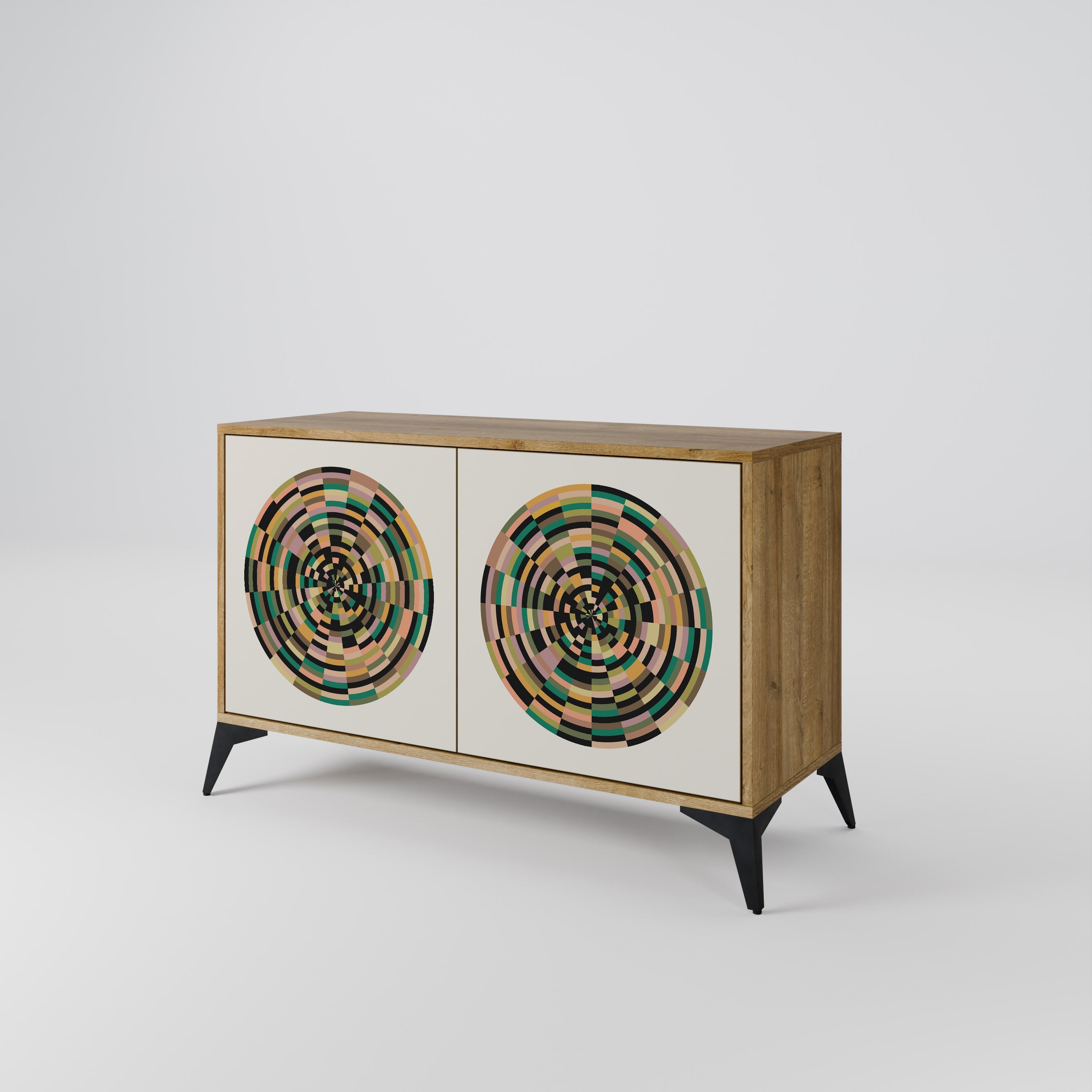 GREEN CIRCLES Sideboard mit 2 Türen in Eichenoptik