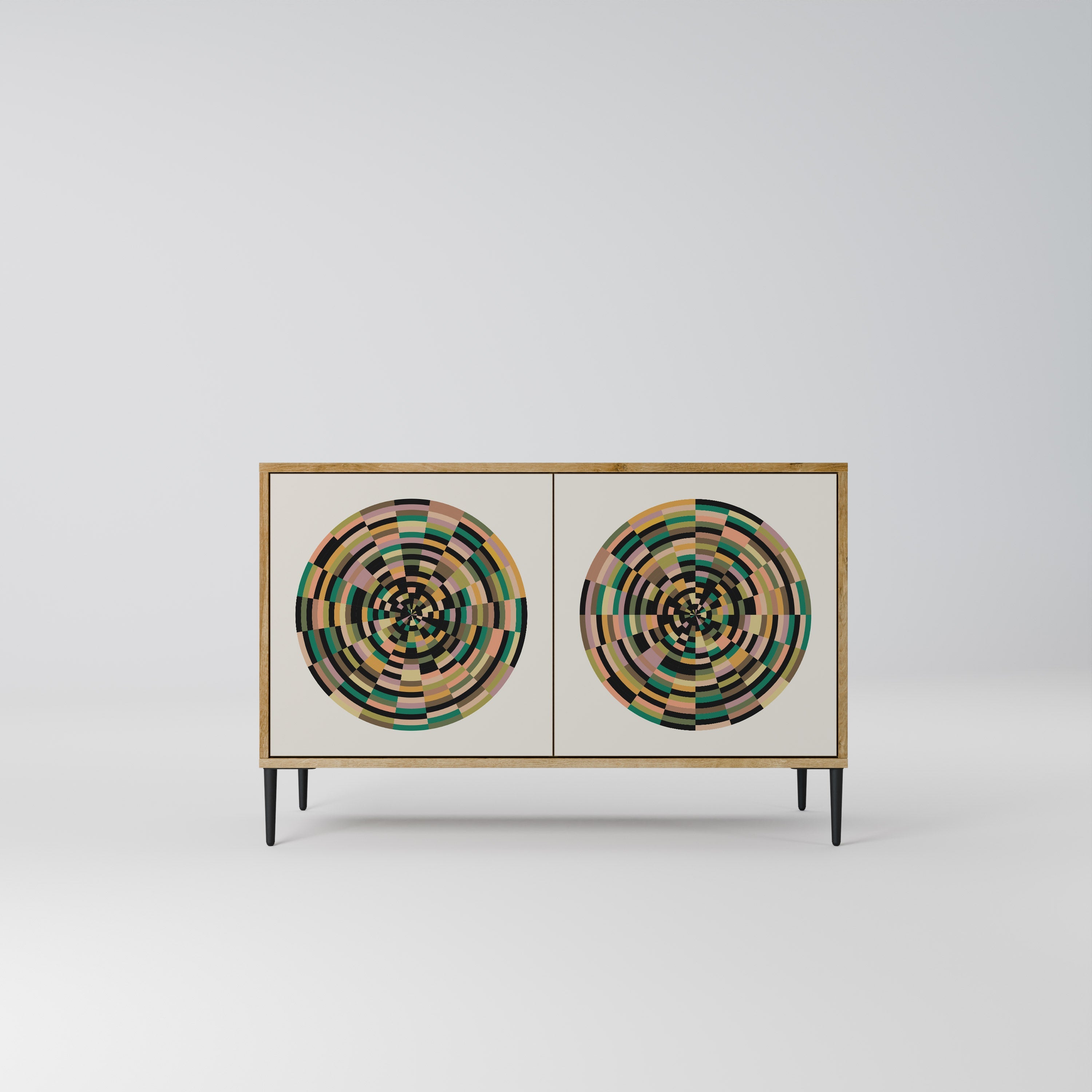 GREEN CIRCLES Sideboard mit 2 Türen in Eichenoptik