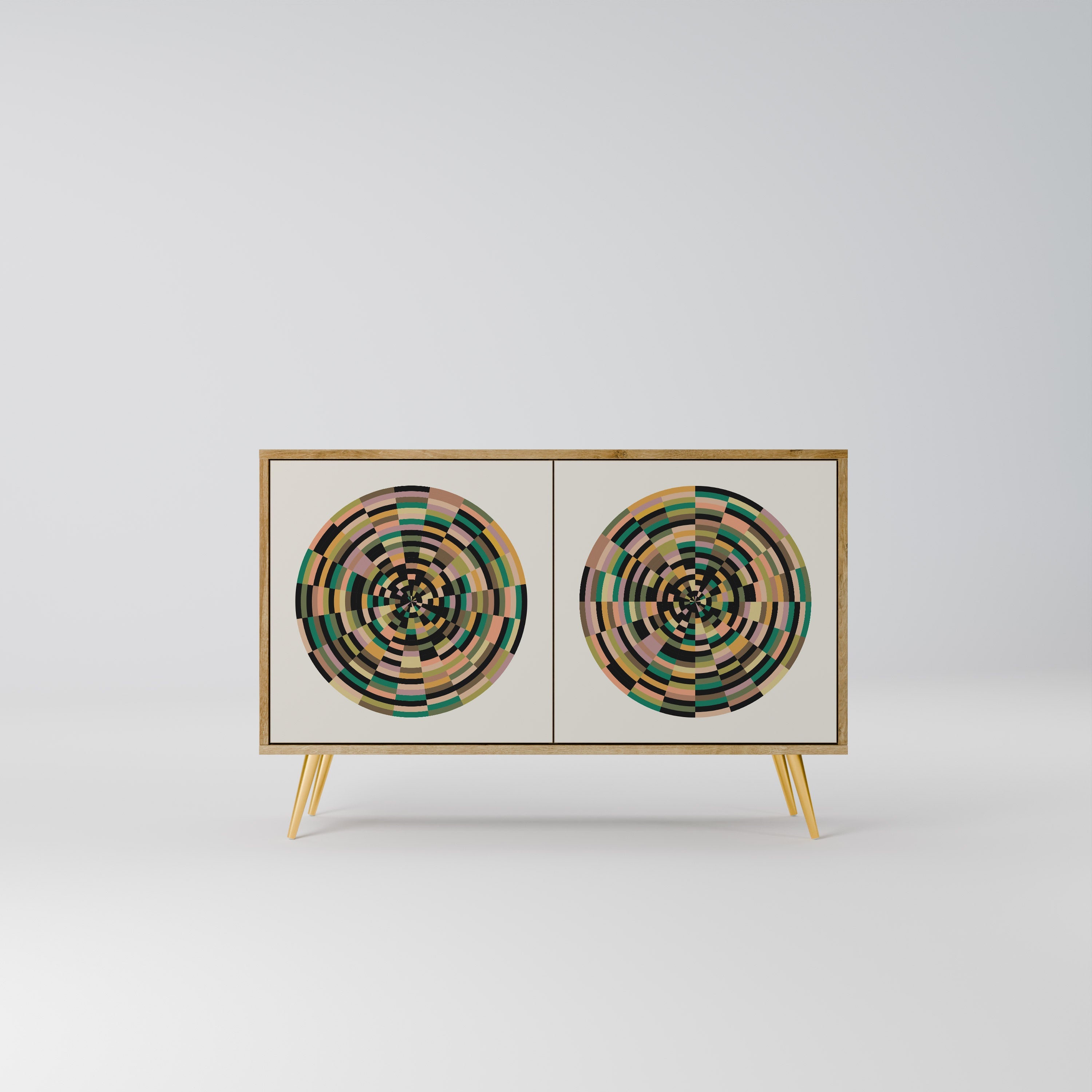 GREEN CIRCLES Sideboard mit 2 Türen in Eichenoptik