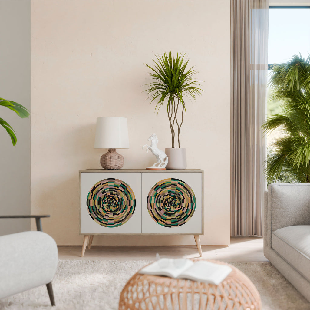 GREEN CIRCLES Sideboard mit 2 Türen in Eichenoptik