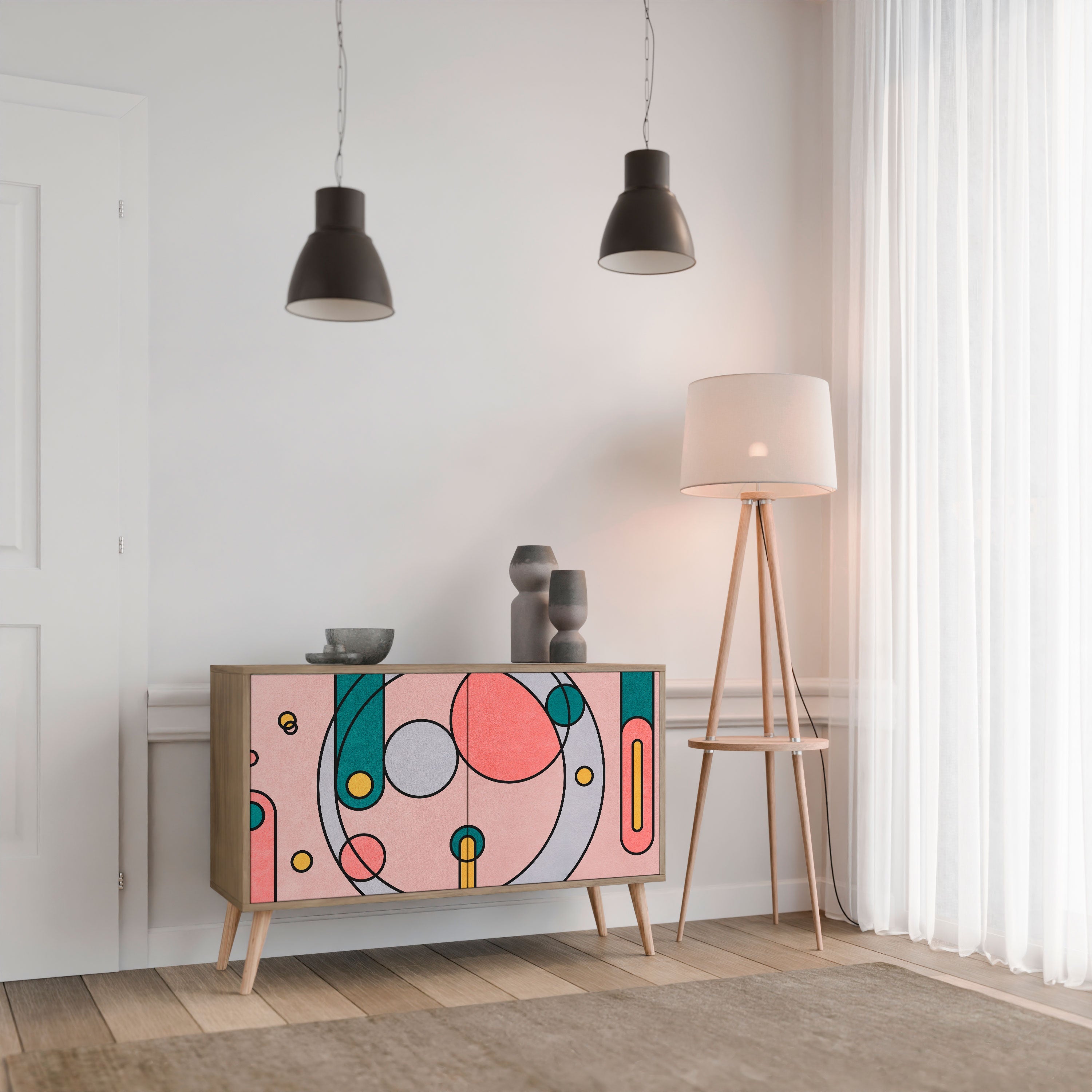 GOSSAMER ECHOES Sideboard mit 2 Türen in Eichenoptik
