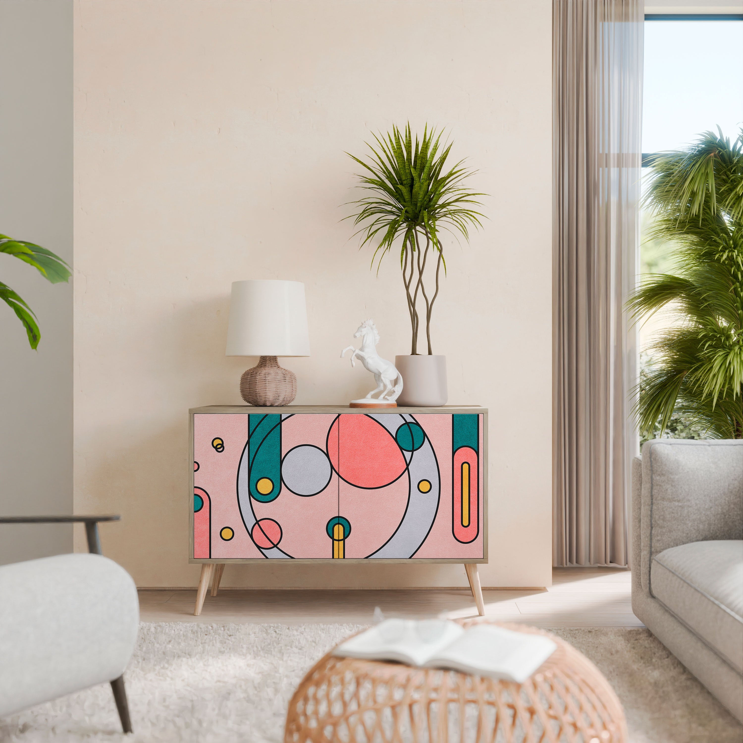 GOSSAMER ECHOES Sideboard mit 2 Türen in Eichenoptik