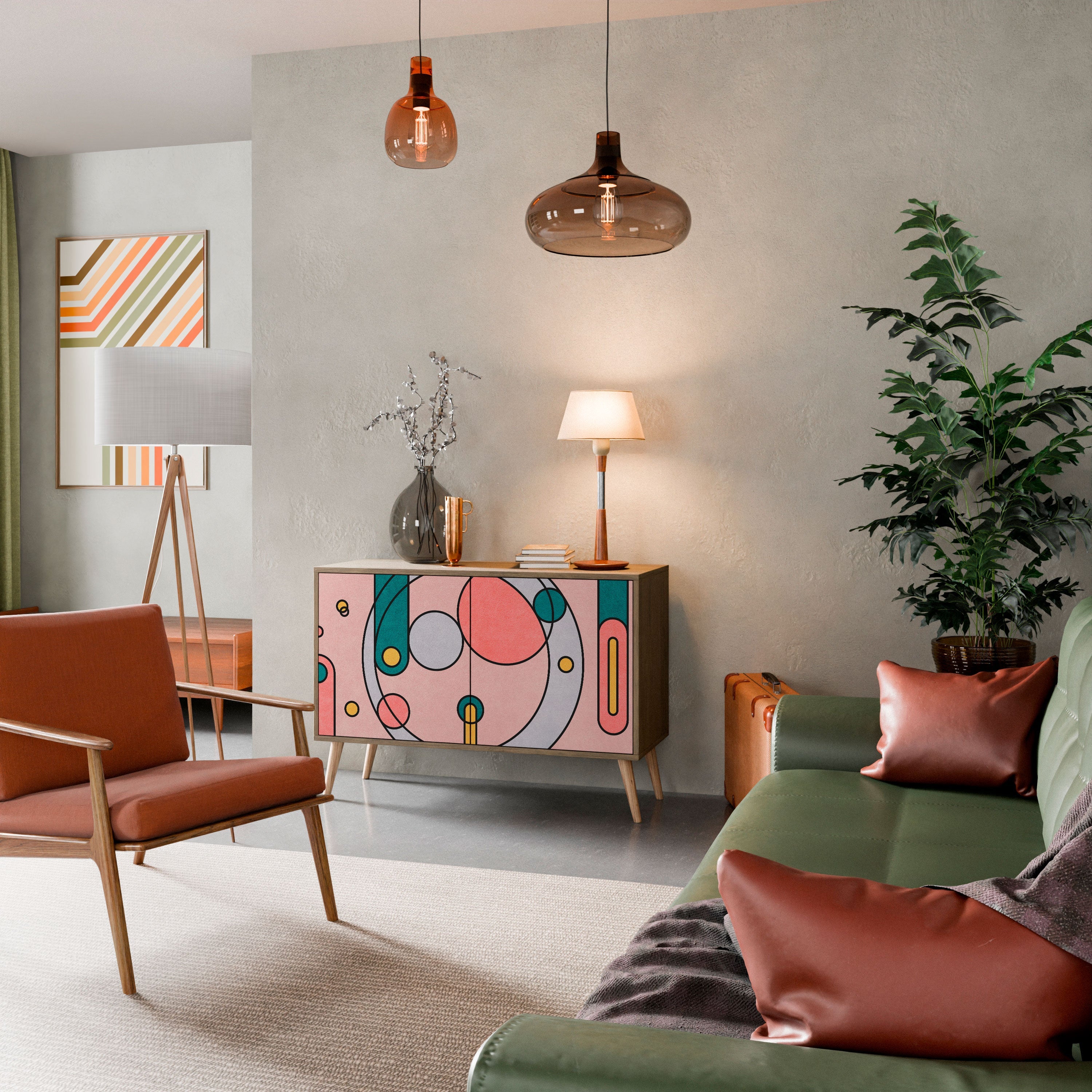 GOSSAMER ECHOES Sideboard mit 2 Türen in Eichenoptik
