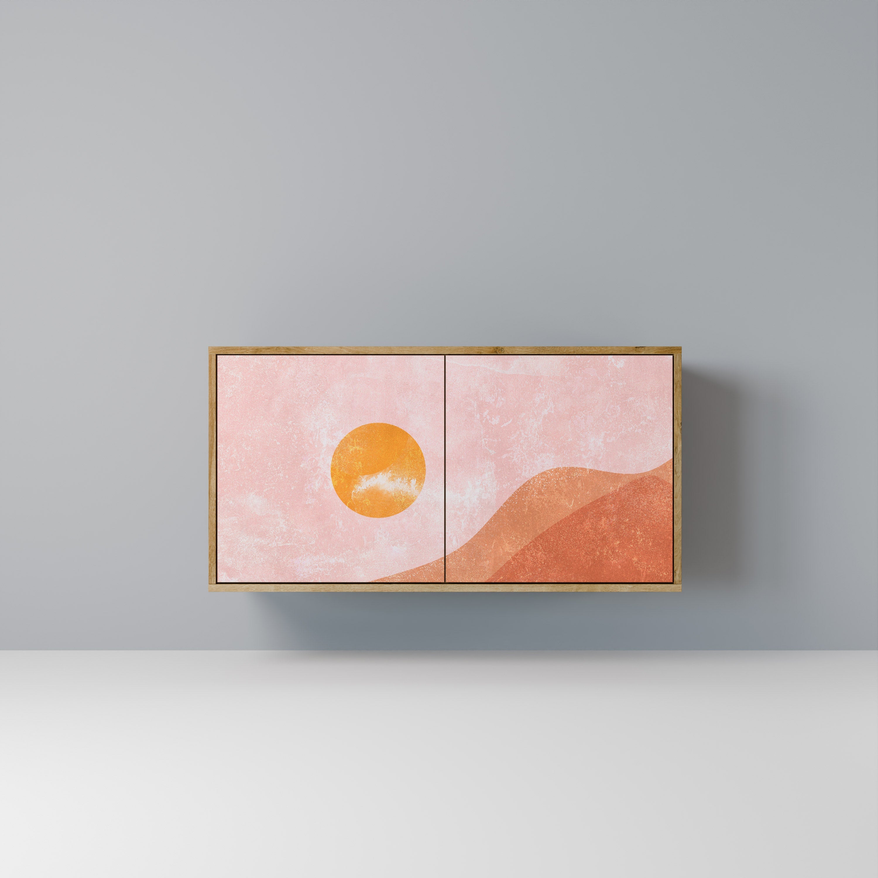 LUMINOUS SUNLIGHT Sideboard mit 2 Türen in Eichenoptik