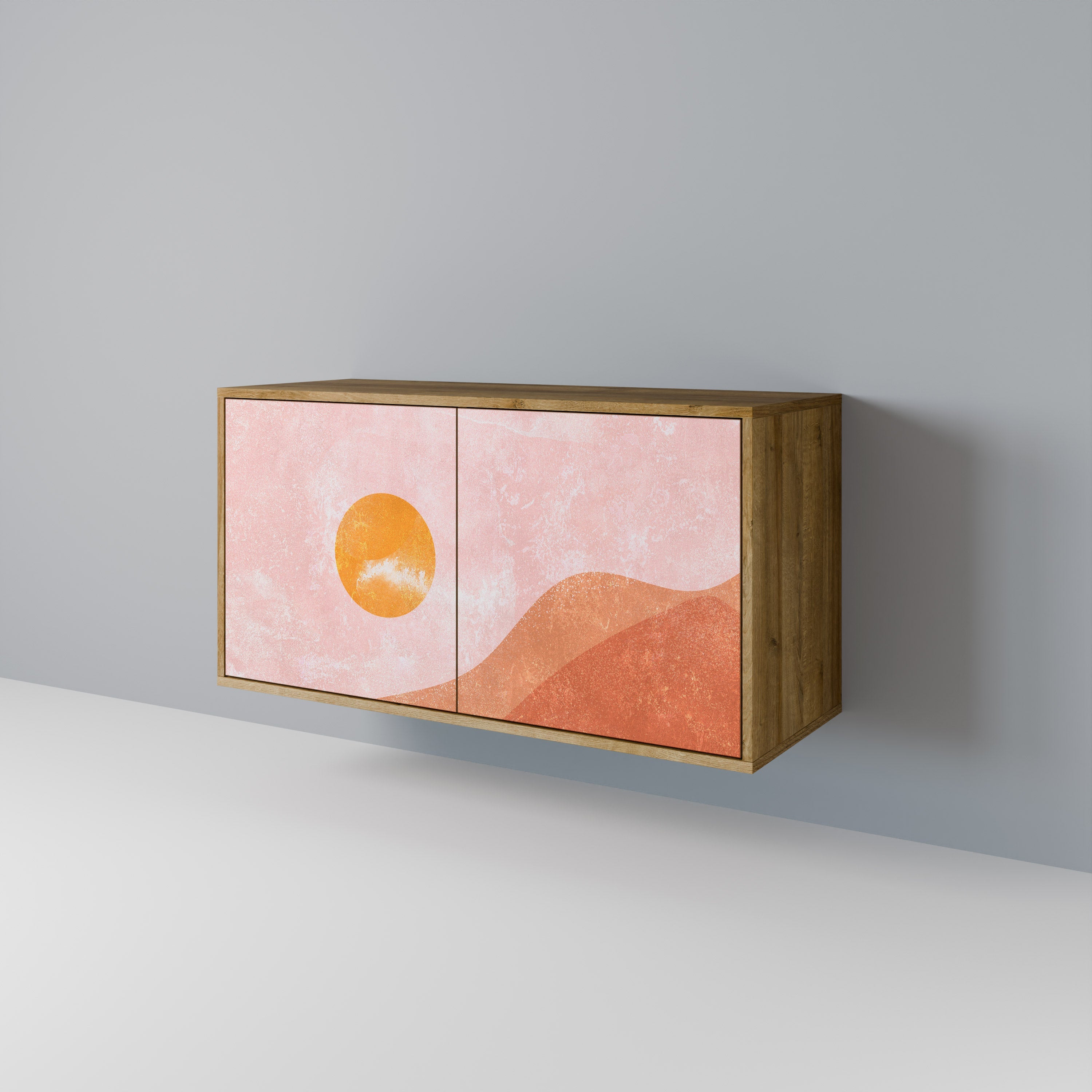LUMINOUS SUNLIGHT Sideboard mit 2 Türen in Eichenoptik