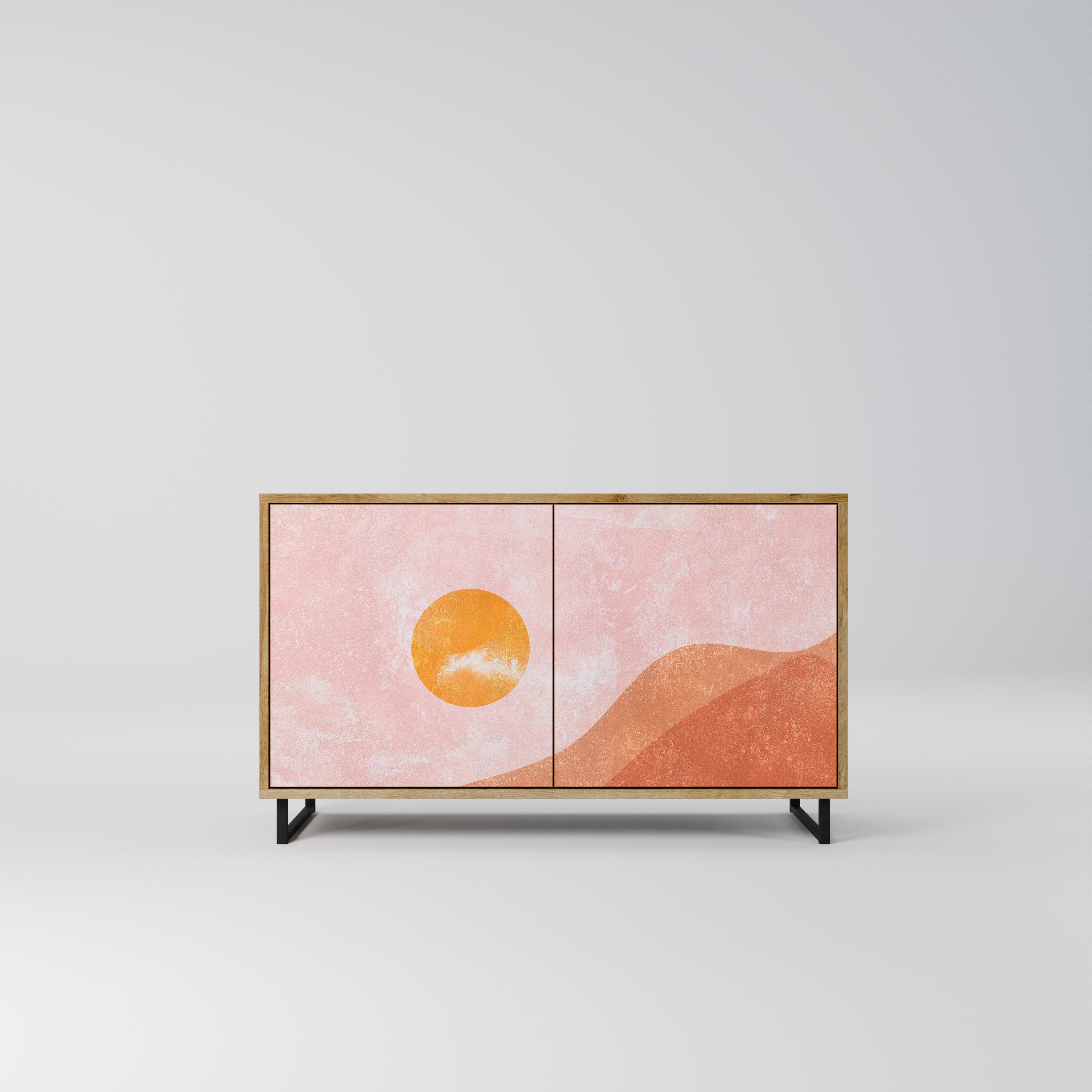 LUMINOUS SUNLIGHT Sideboard mit 2 Türen in Eichenoptik
