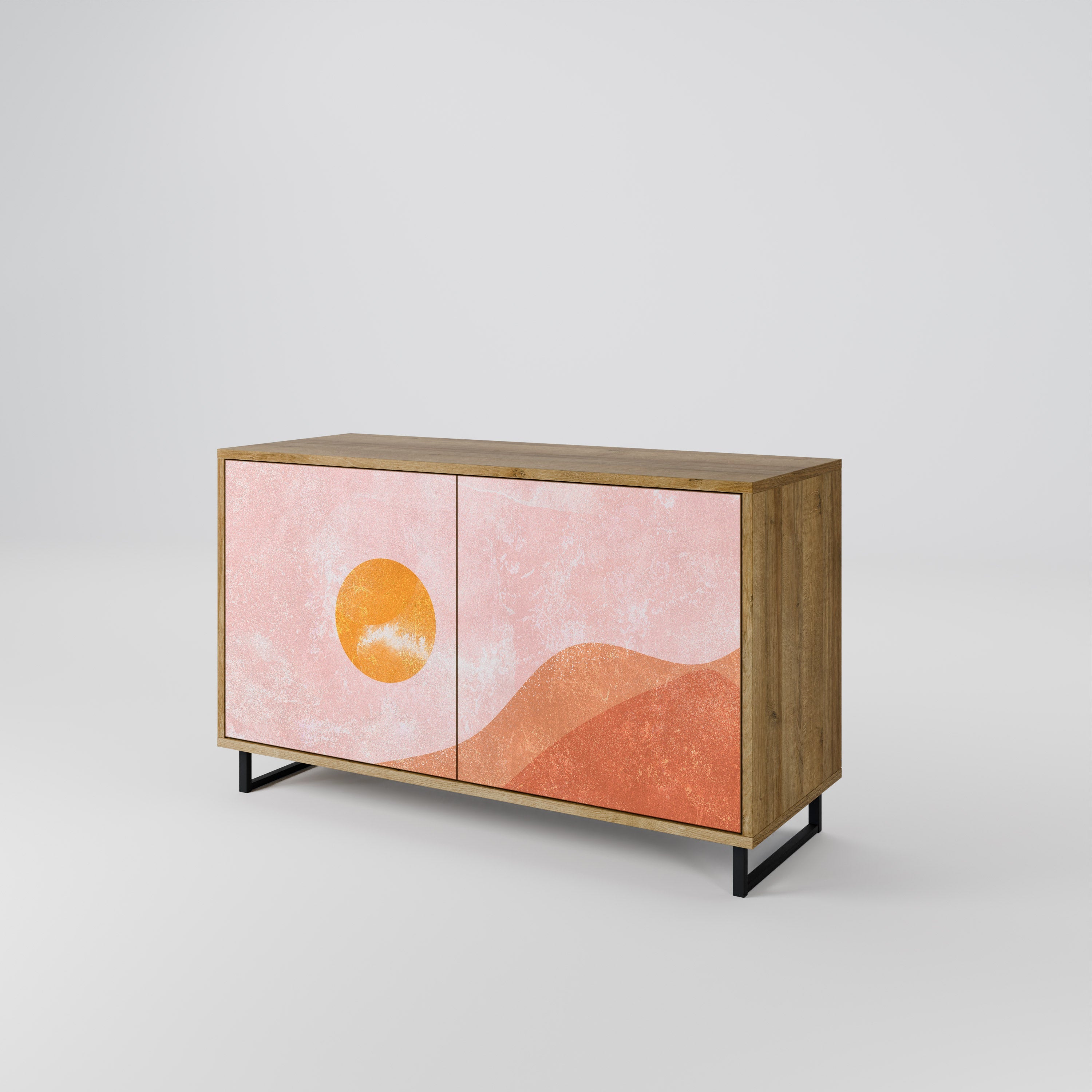 LUMINOUS SUNLIGHT Sideboard mit 2 Türen in Eichenoptik