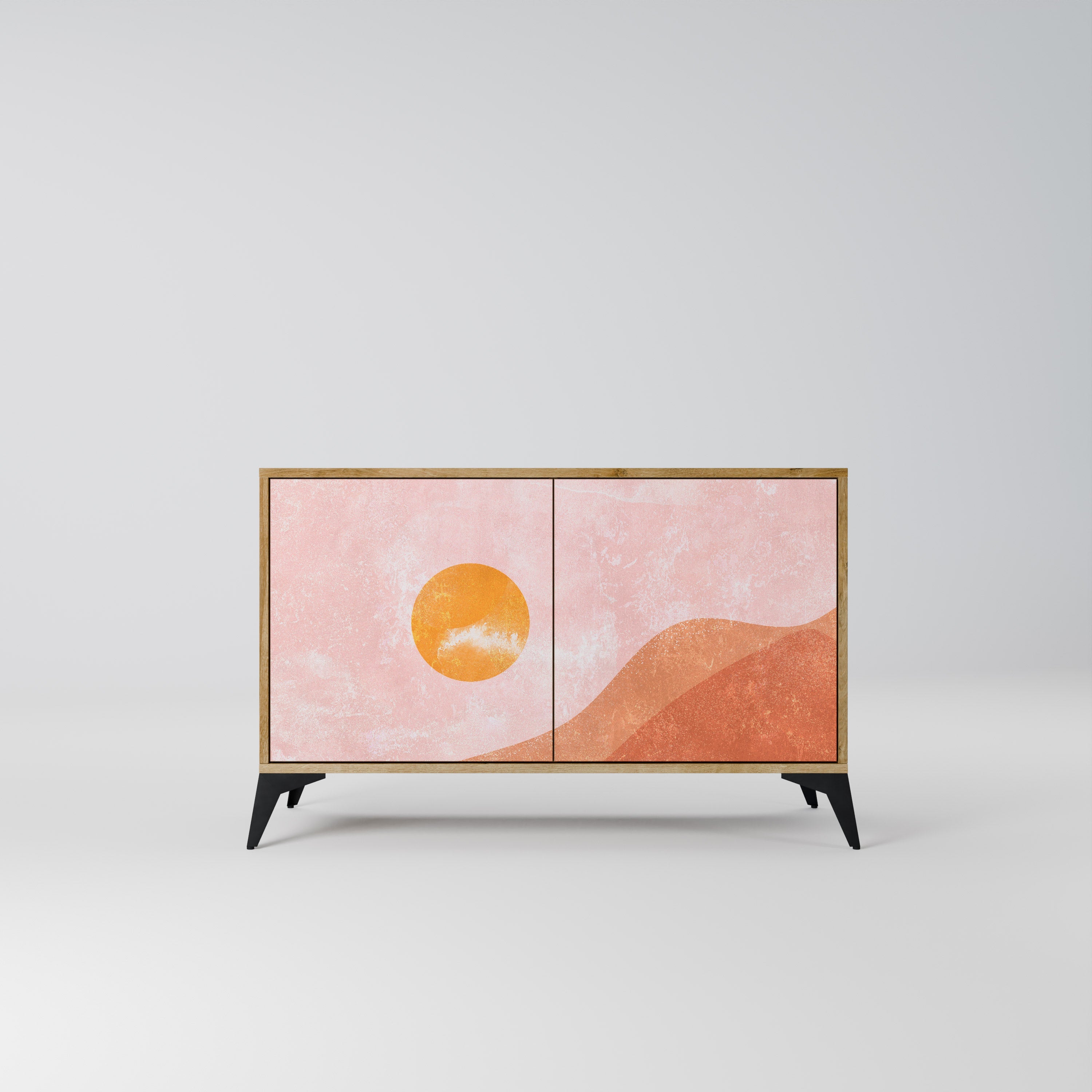 LUMINOUS SUNLIGHT Sideboard mit 2 Türen in Eichenoptik