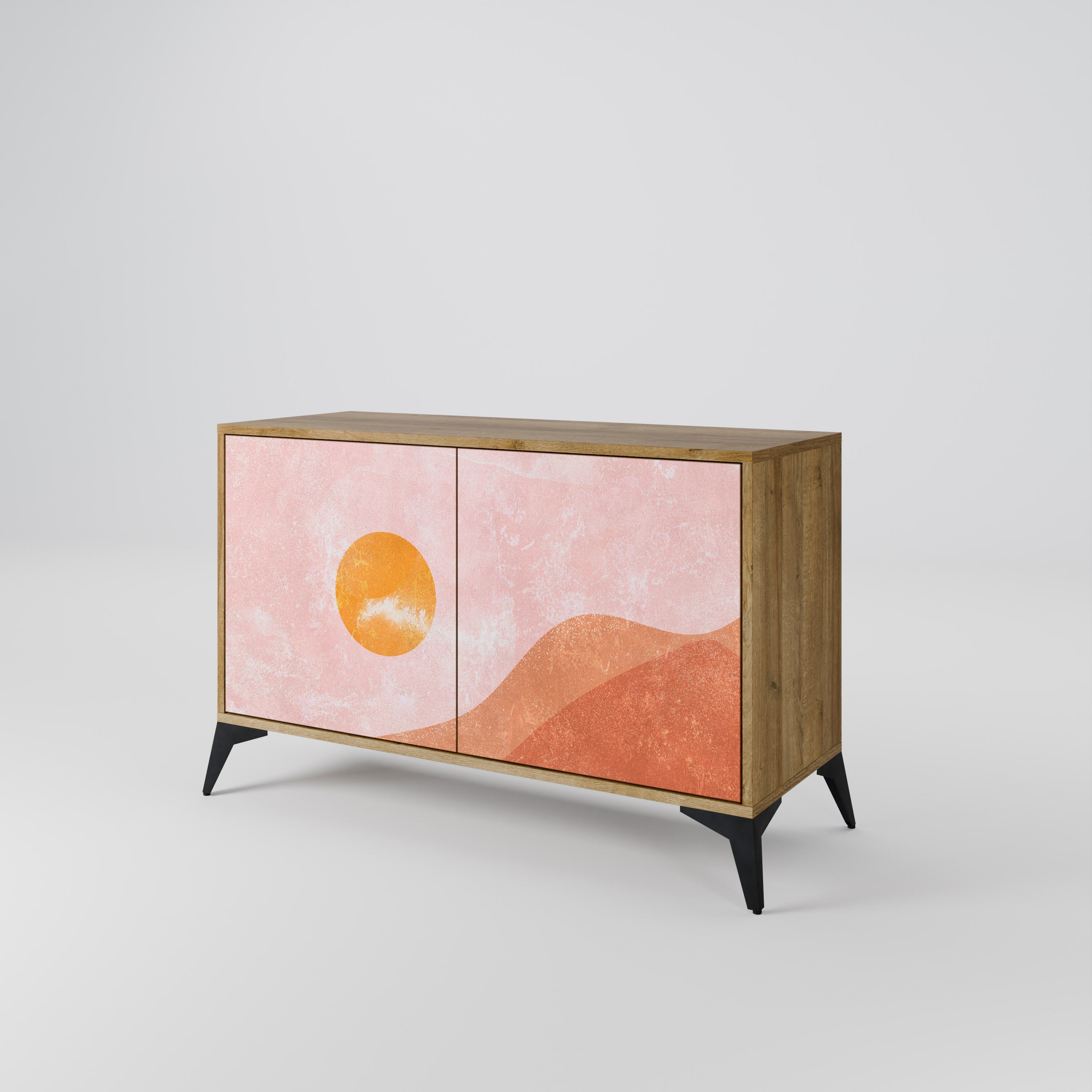 LUMINOUS SUNLIGHT Sideboard mit 2 Türen in Eichenoptik